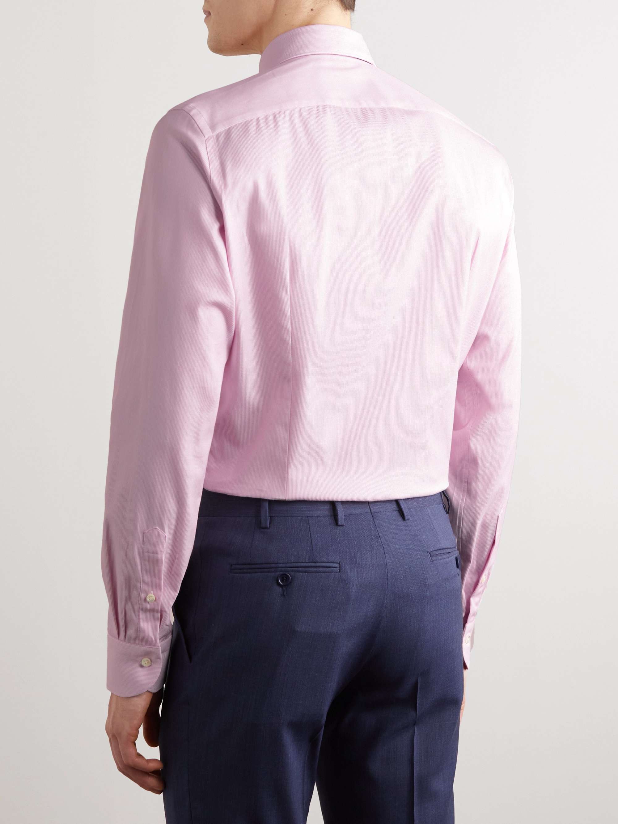 CANALI Impeccable Slim-Fit Striped Stretch-Cotton Shirt