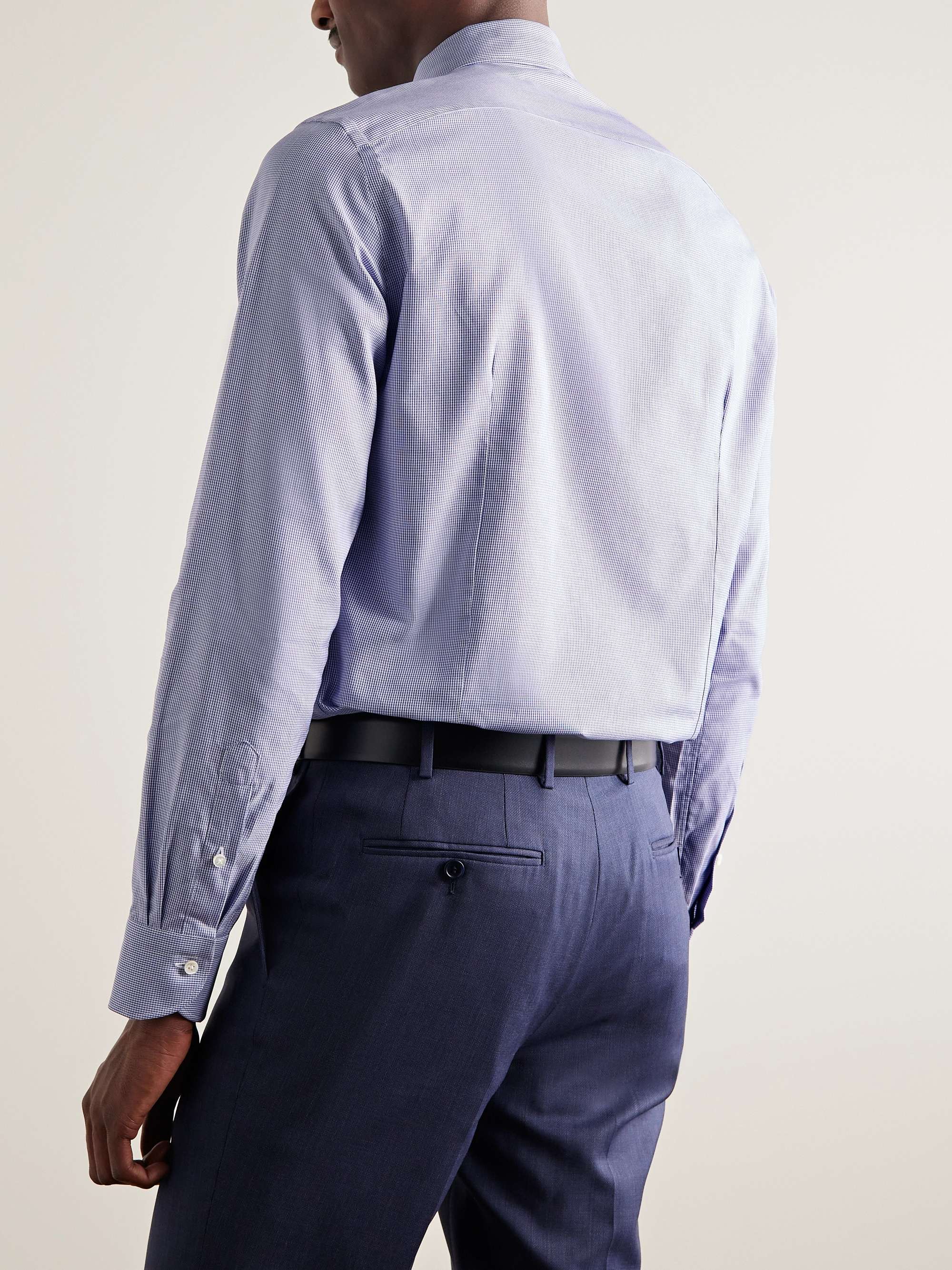 CANALI Slim-Fit Puppytooth Impeccabile Cotton Shirt