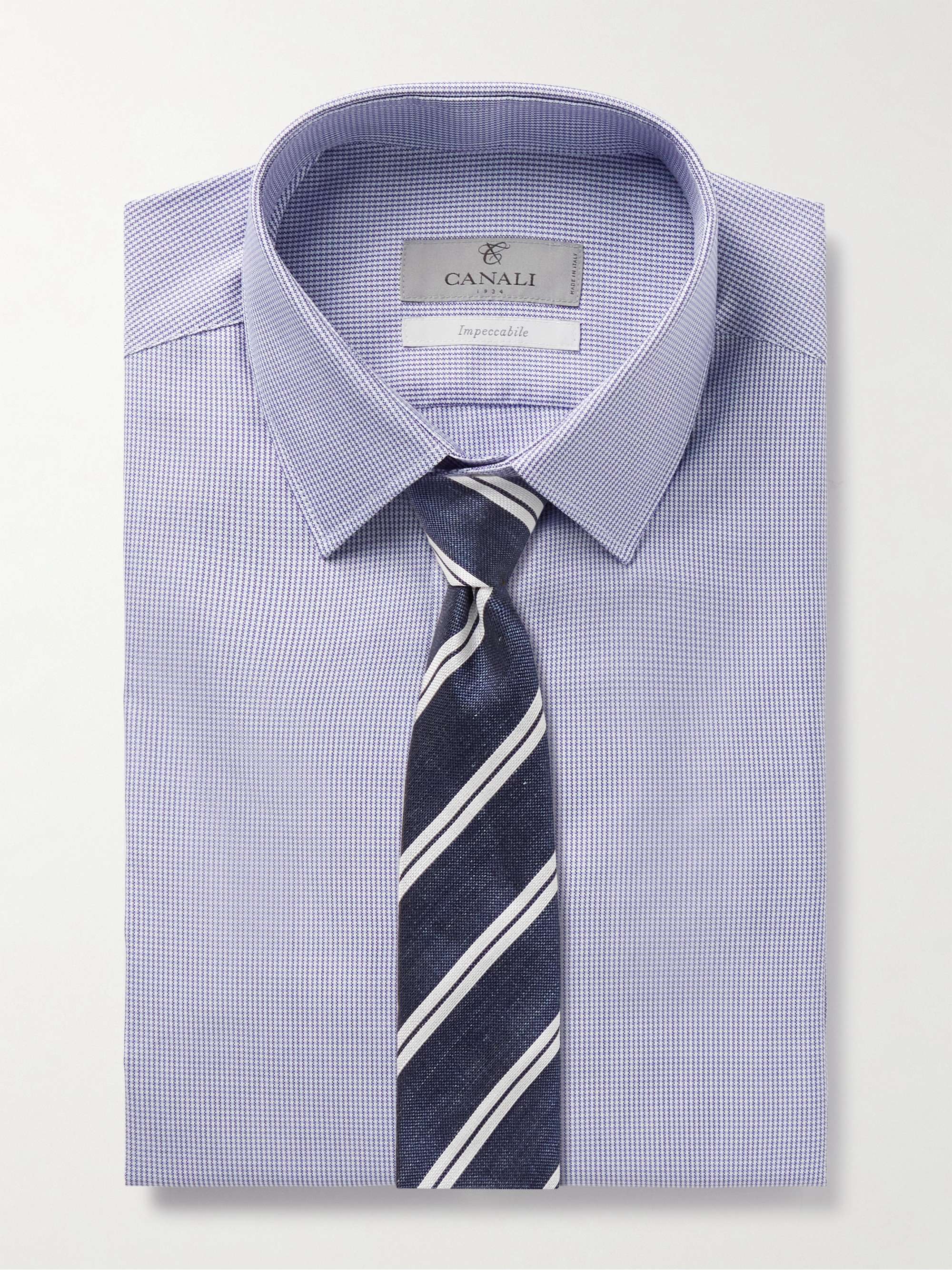 CANALI Slim-Fit Puppytooth Impeccabile Cotton Shirt