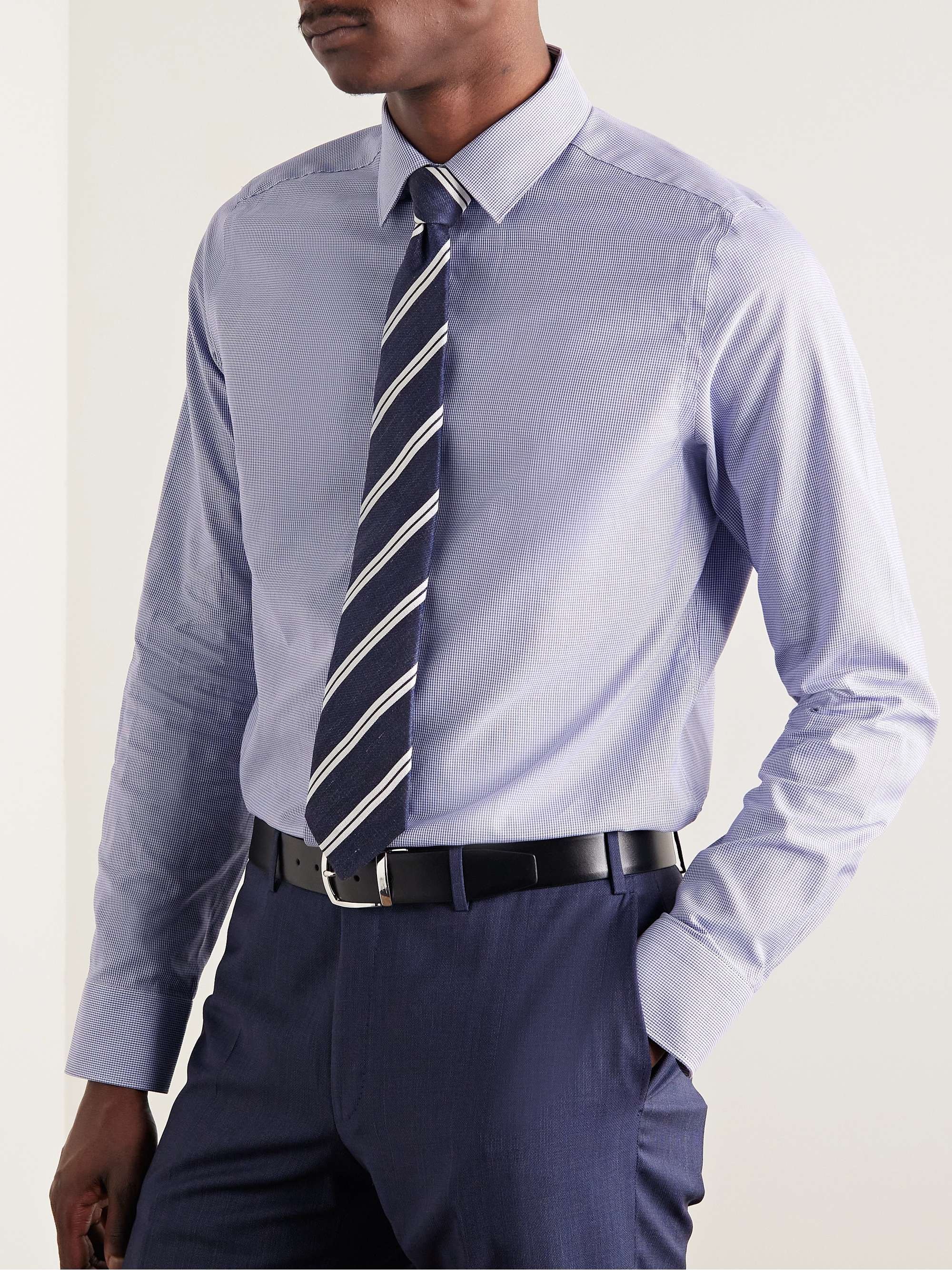 CANALI Slim-Fit Puppytooth Impeccabile Cotton Shirt