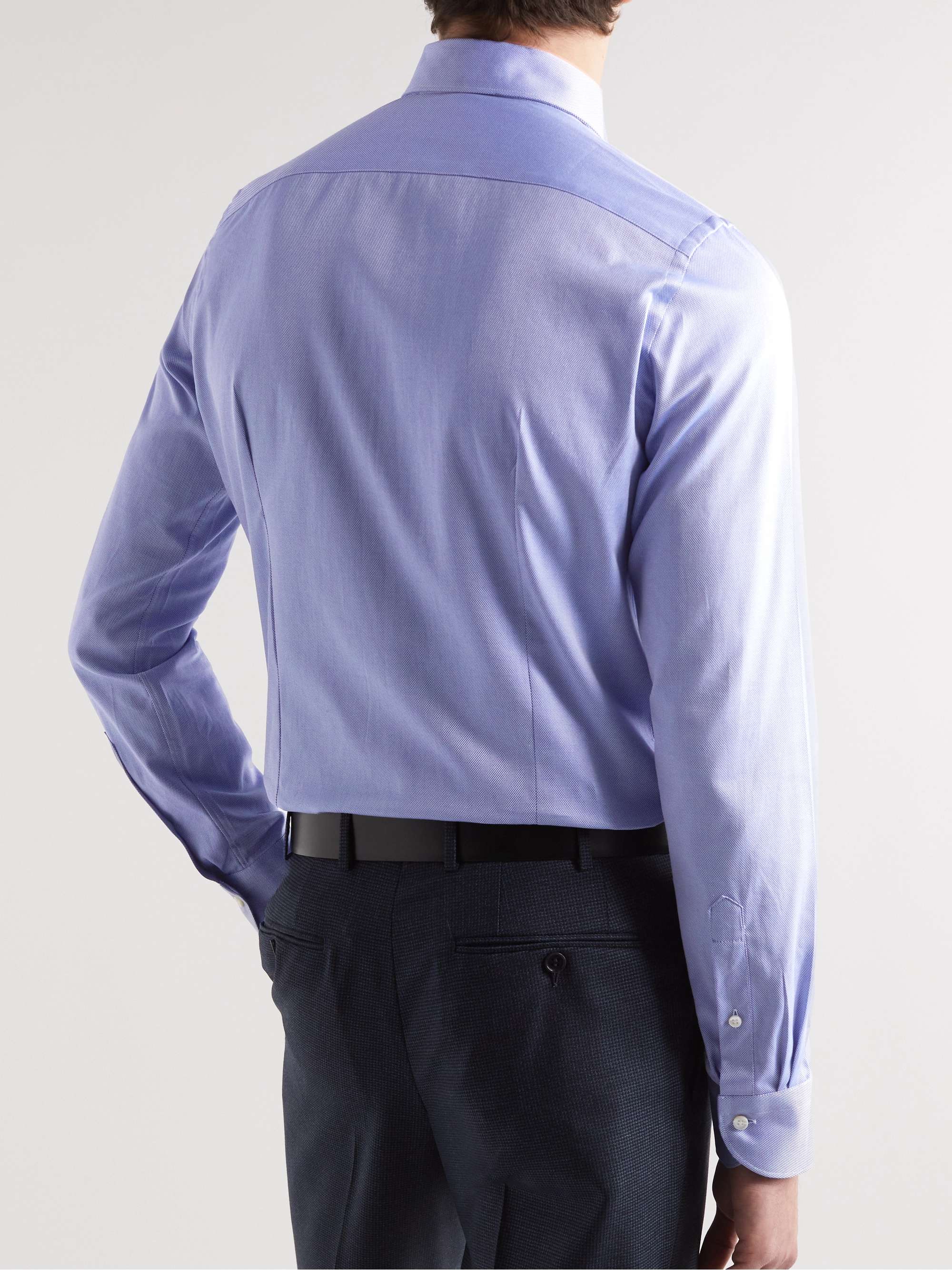 CANALI Slim-Fit Textured-Cotton Shirt