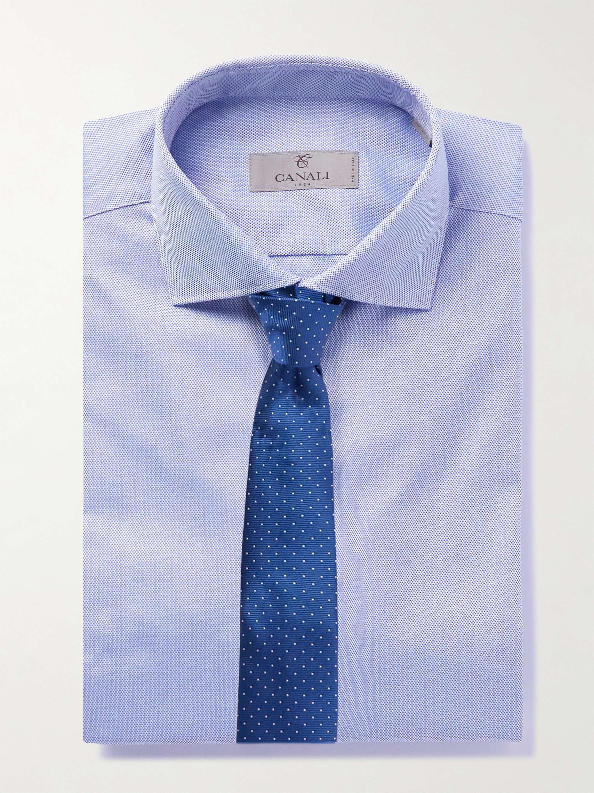 CANALI Slim-Fit Textured-Cotton Shirt