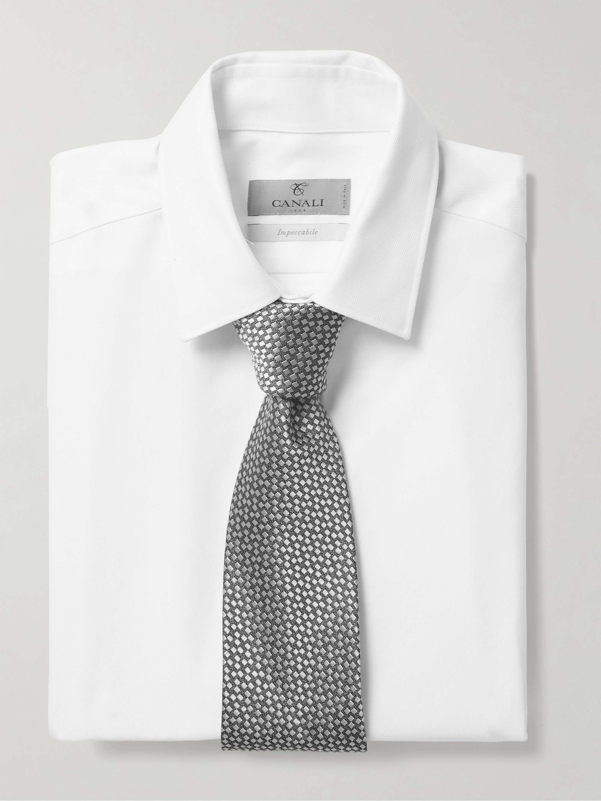 CANALI Slim-Fit Puppytooth Impeccabile Cotton Shirt