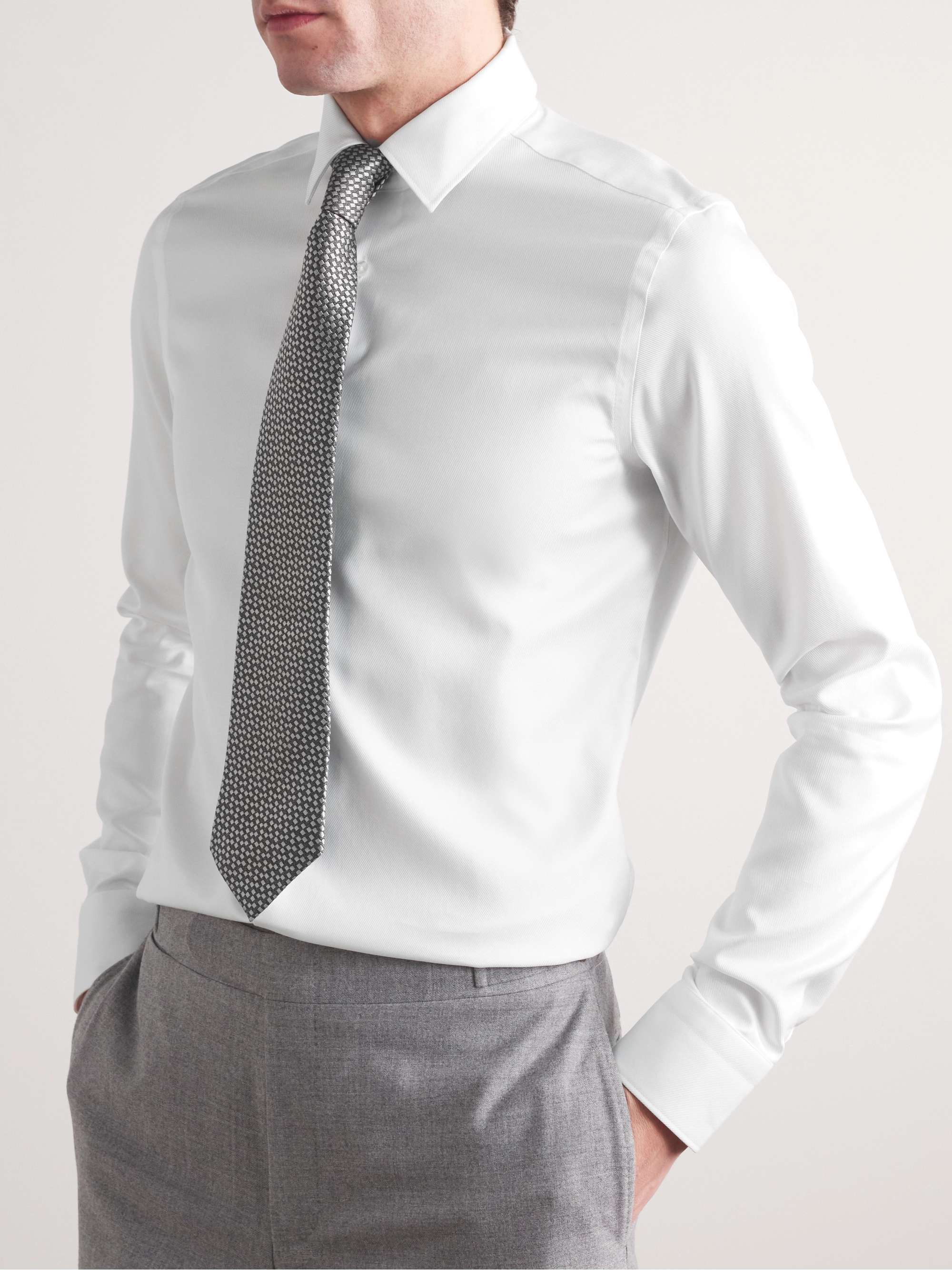 CANALI Slim-Fit Puppytooth Impeccabile Cotton Shirt