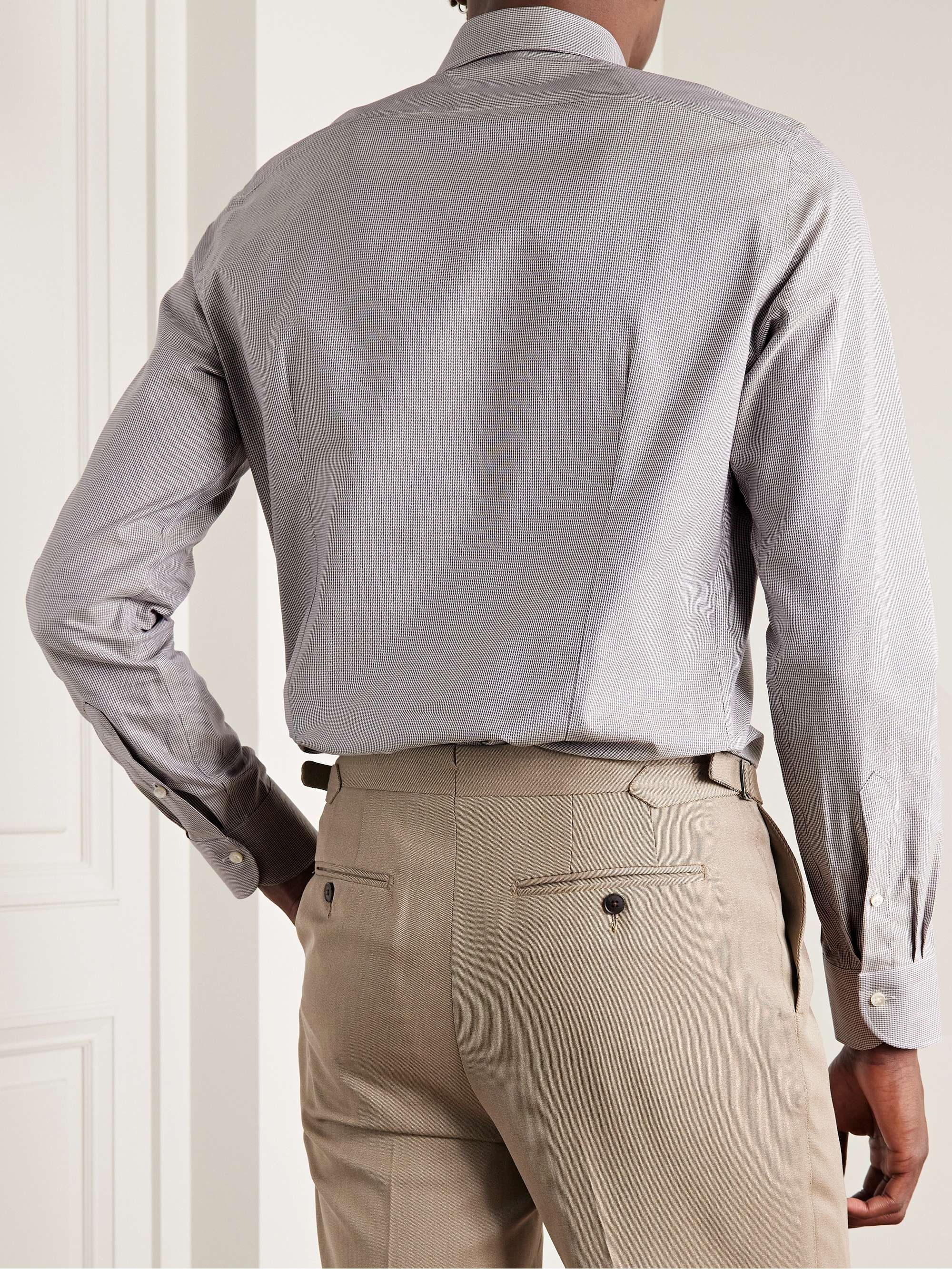 CANALI Slim-Fit Puppytooth Impeccabile Cotton Shirt