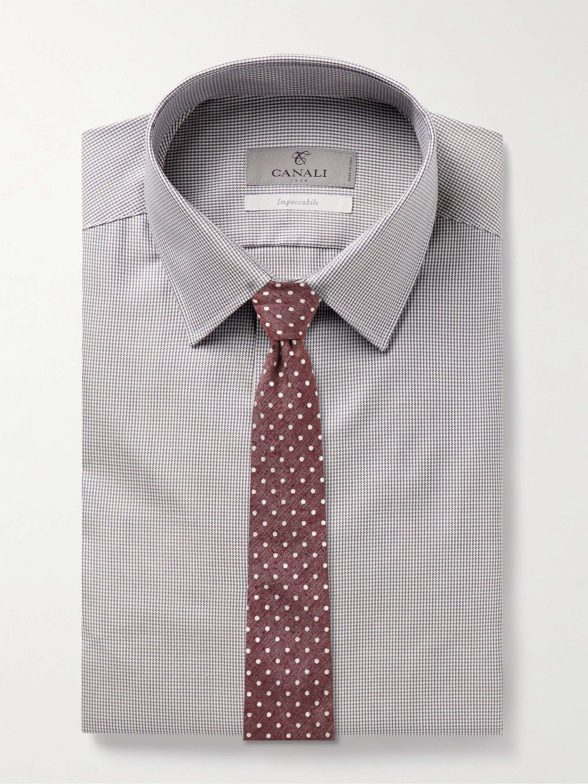 CANALI Slim-Fit Puppytooth Impeccabile Cotton Shirt