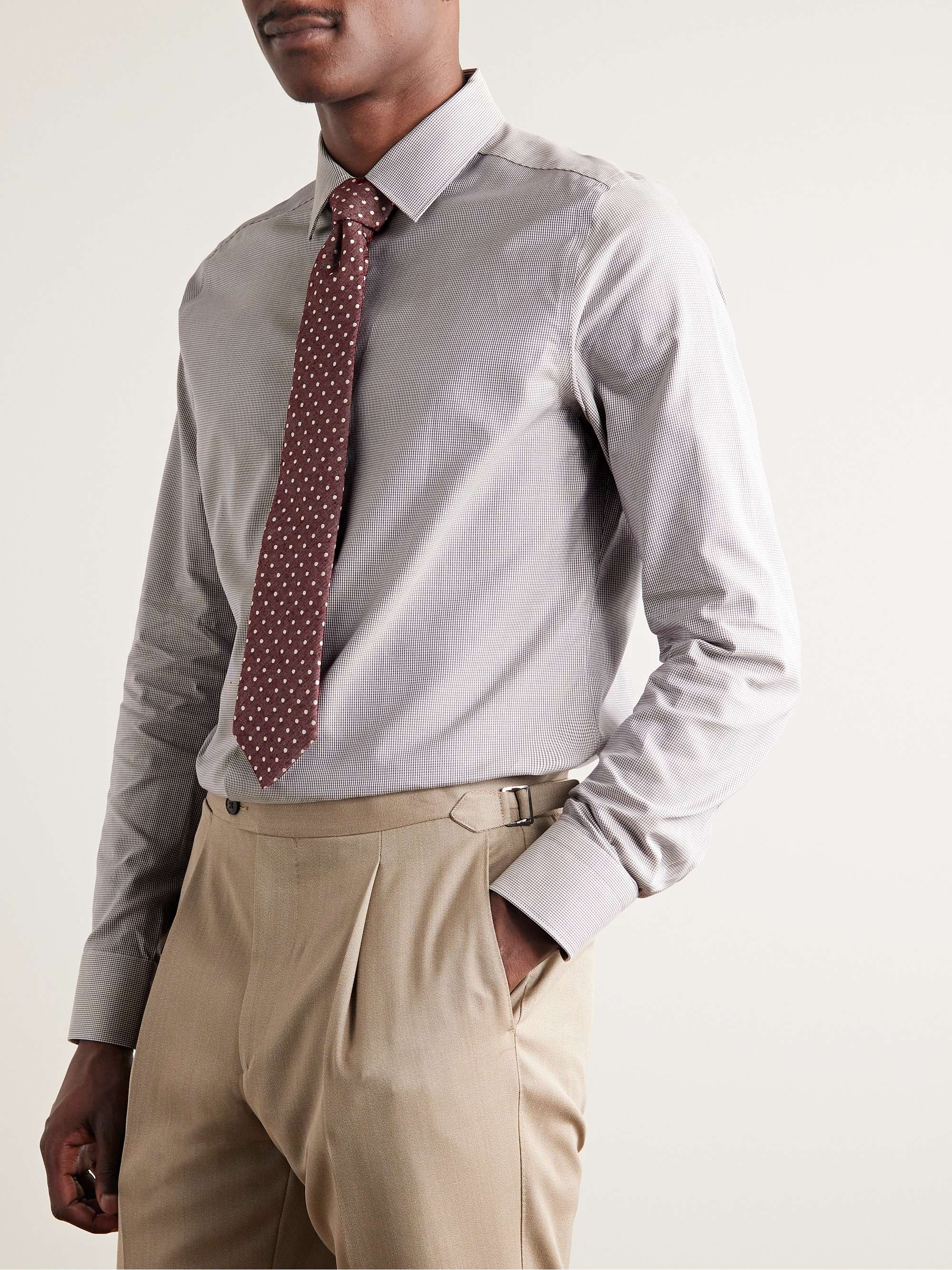 CANALI Slim-Fit Puppytooth Impeccabile Cotton Shirt