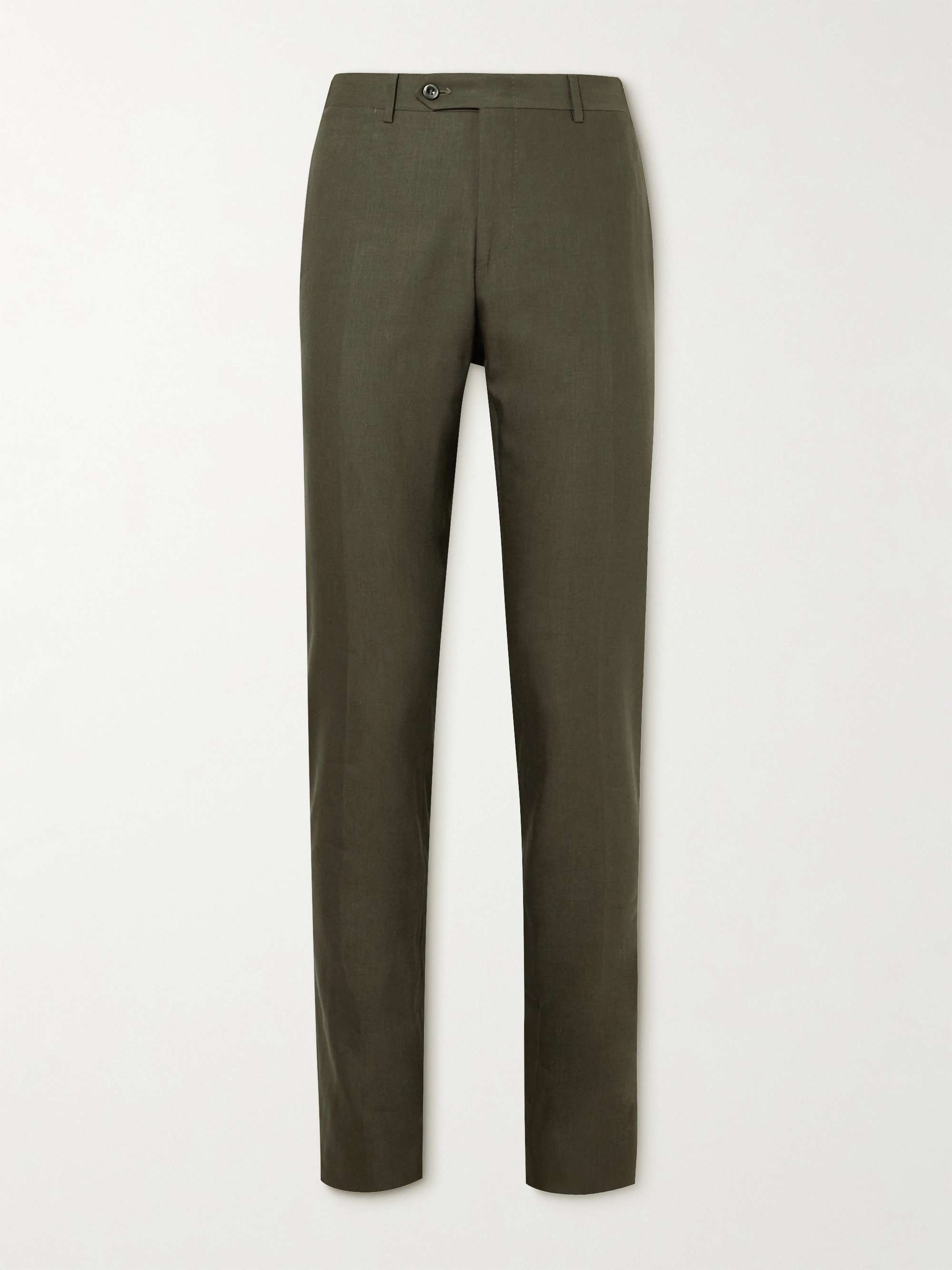 Straight-leg wool-blend pants