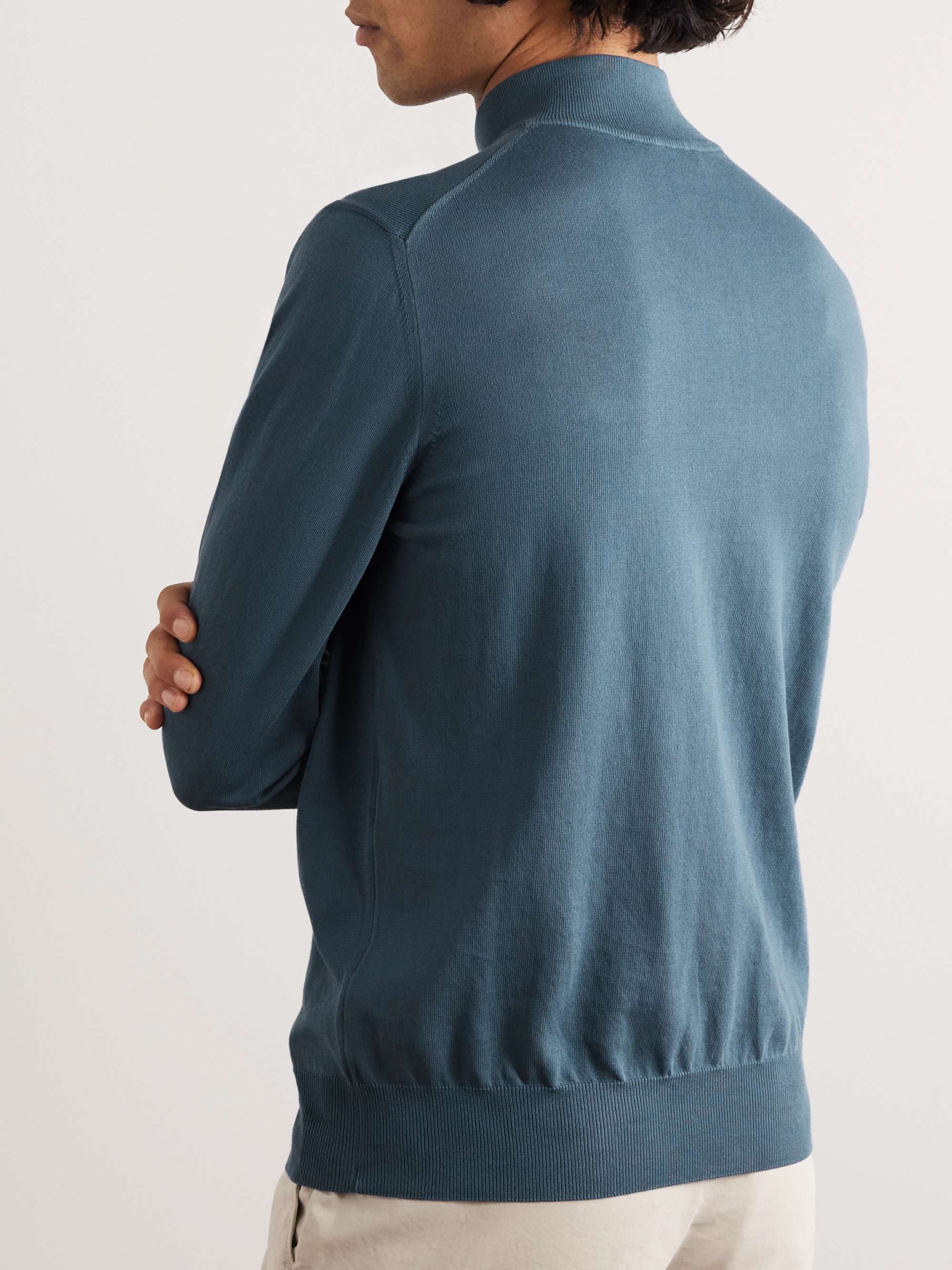 CANALI Slim-Fit Cotton Half-Zip Sweater
