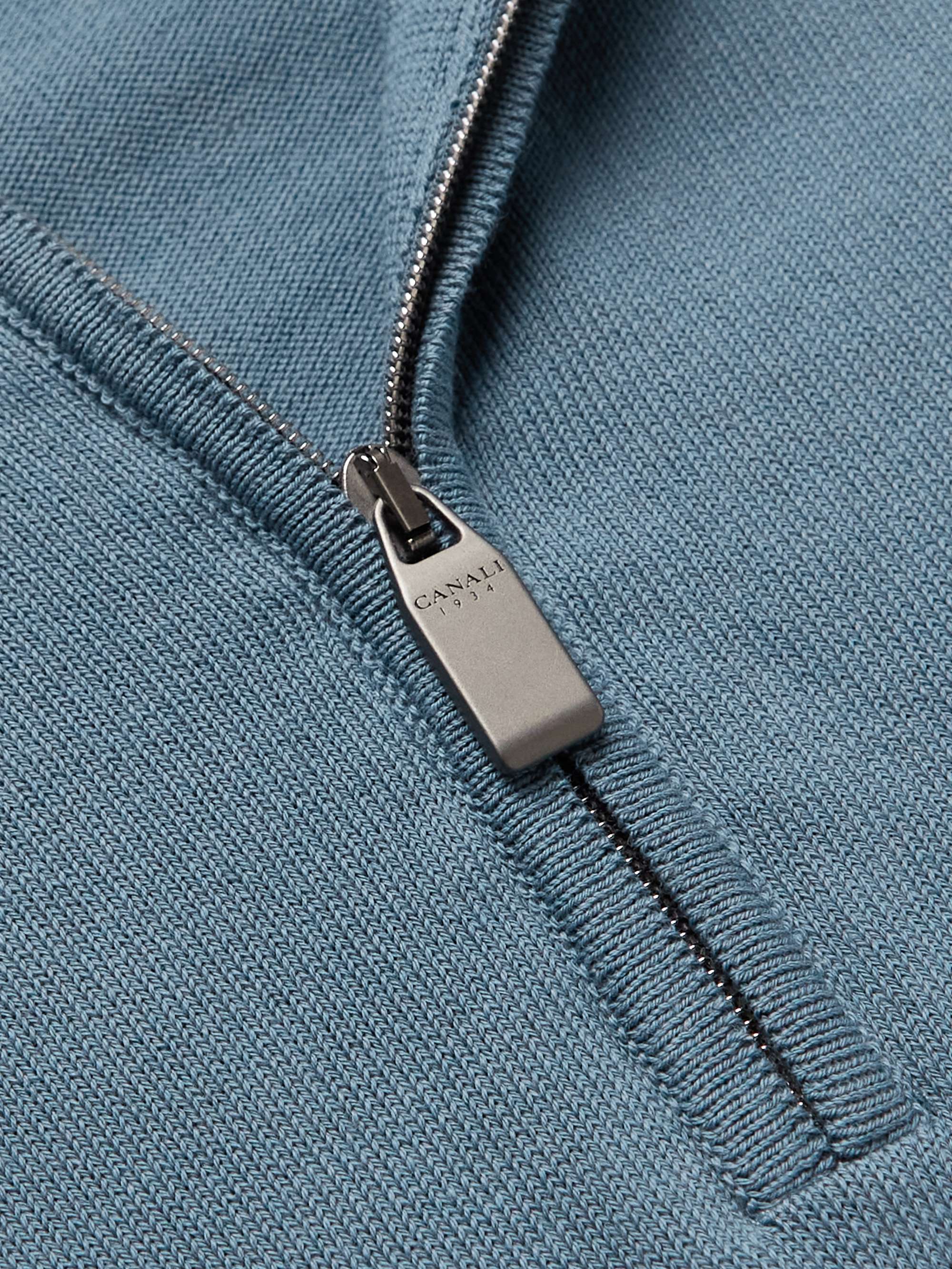 CANALI Slim-Fit Cotton Half-Zip Sweater
