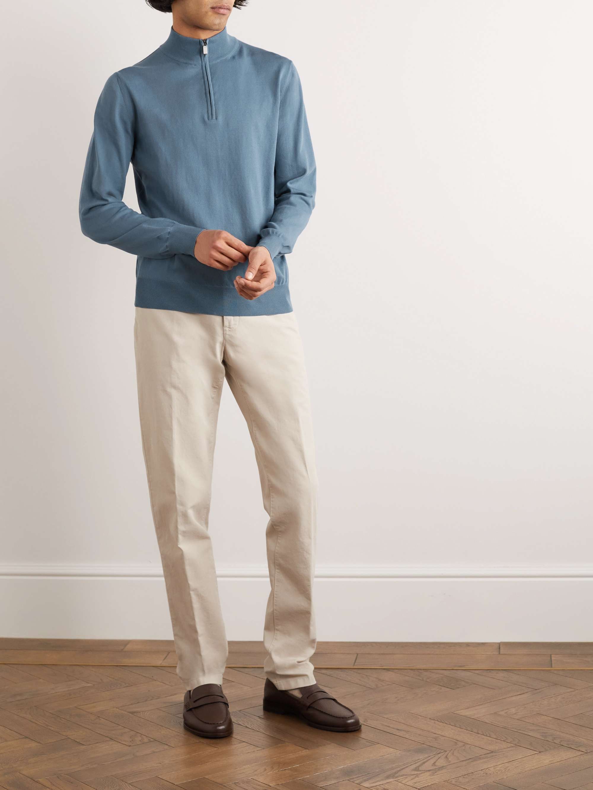 CANALI Slim-Fit Cotton Half-Zip Sweater
