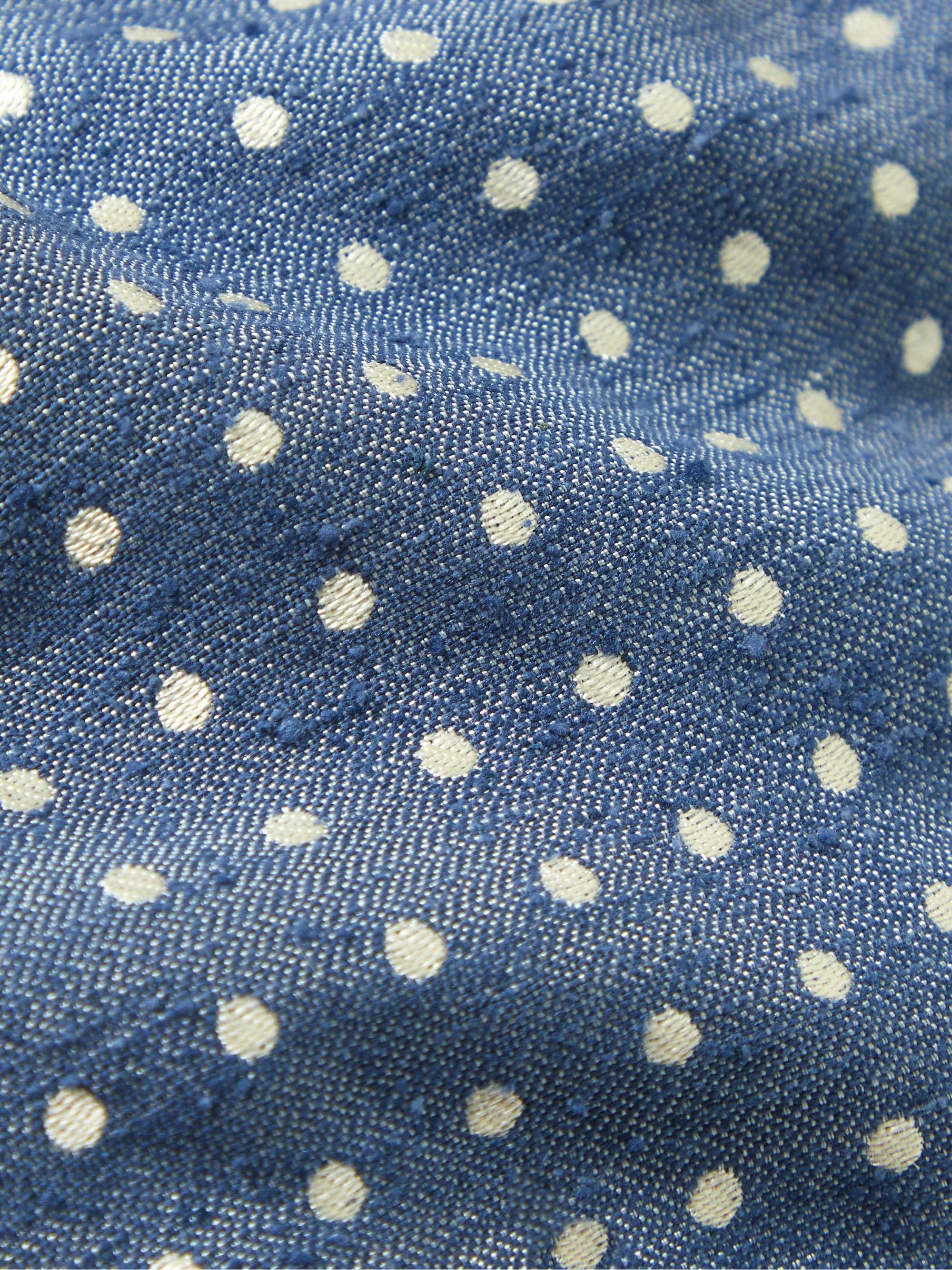 CANALI 8cm Polka-Dot Slub Silk-Jacquard Tie