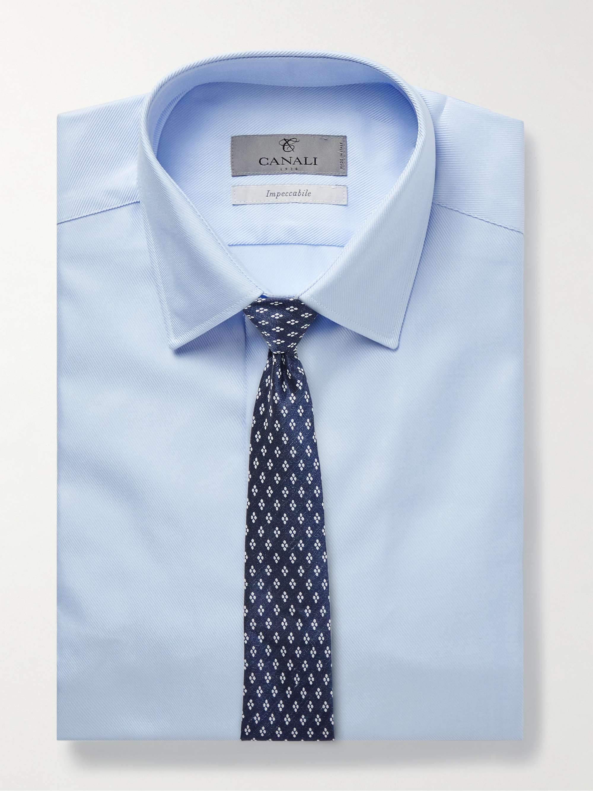 Canali white dress best sale shirt