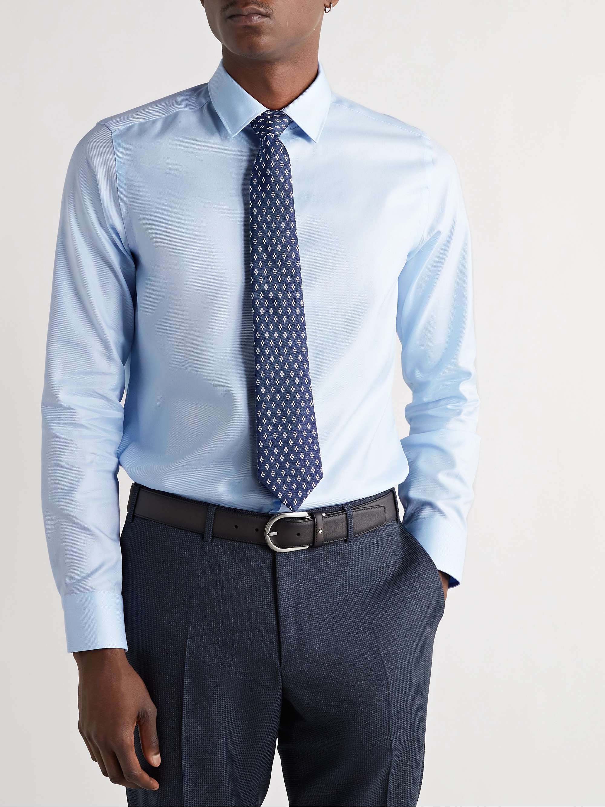 CANALI Striped Cotton-Twill Shirt