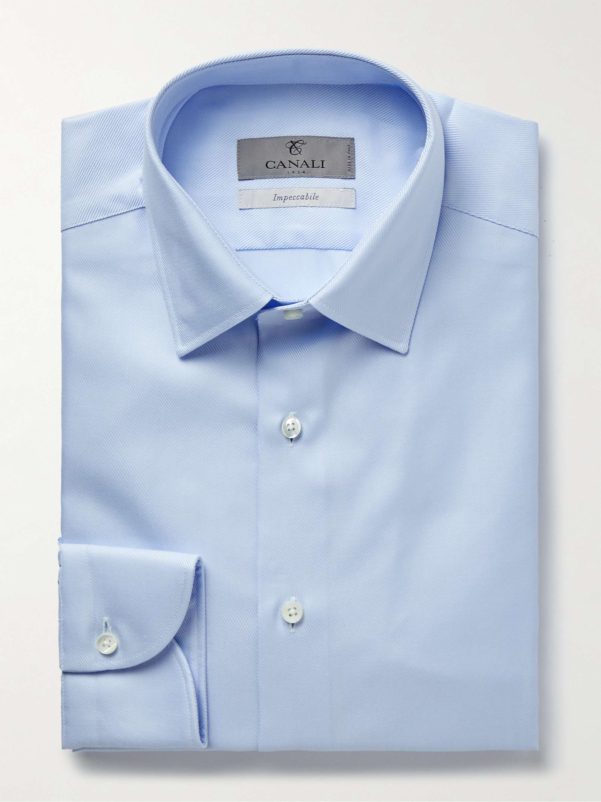 CANALI Striped Cotton-Twill Shirt