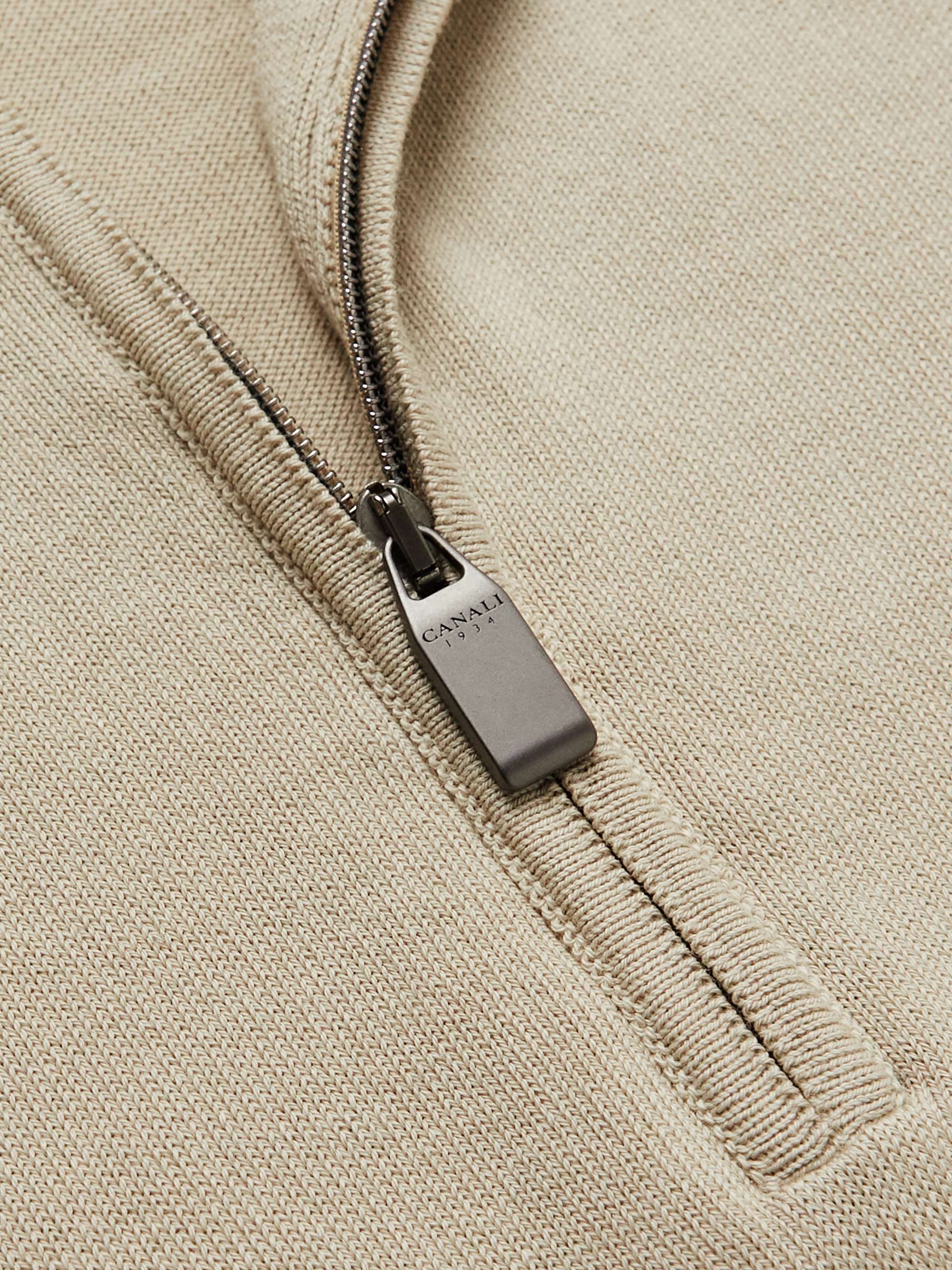 CANALI Slim-Fit Cotton Half-Zip Sweater