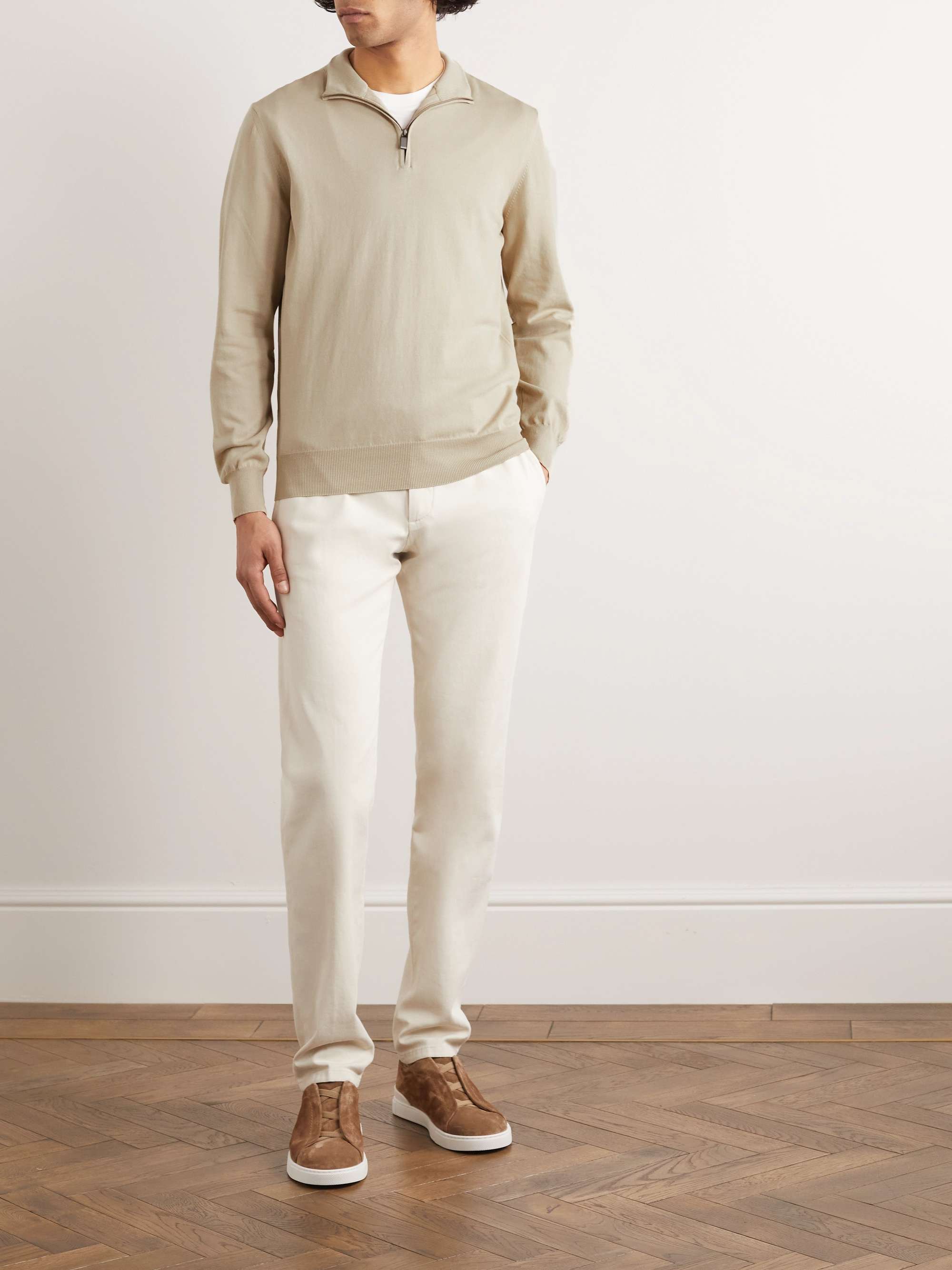 CANALI Slim-Fit Cotton Half-Zip Sweater