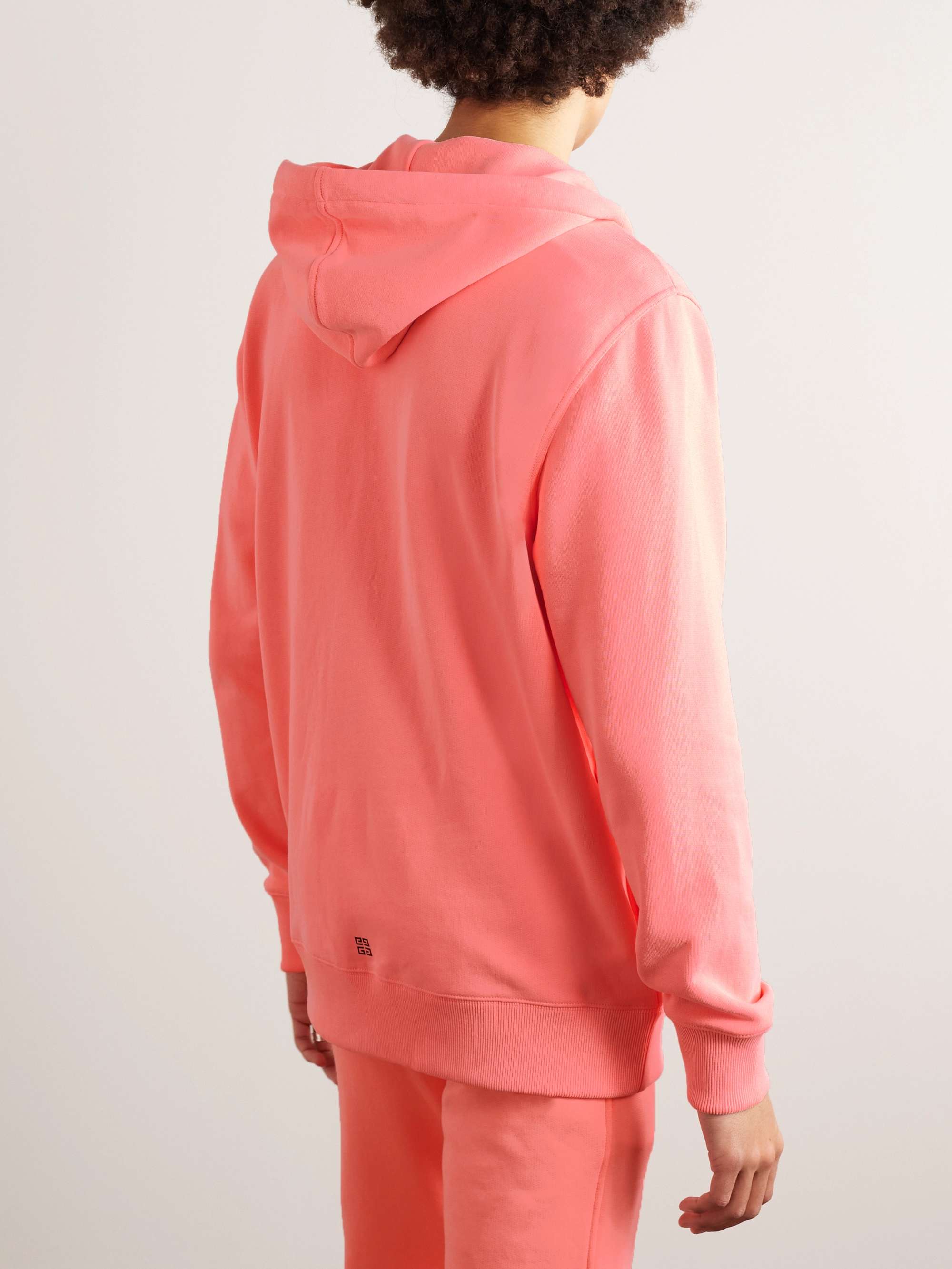 GIVENCHY Logo-Embroidered Cotton-Jersey Zip-Up Hoodie for GIVENCHY Logo-Embroidered Cotton-Jersey Zip-Up Hoodie for