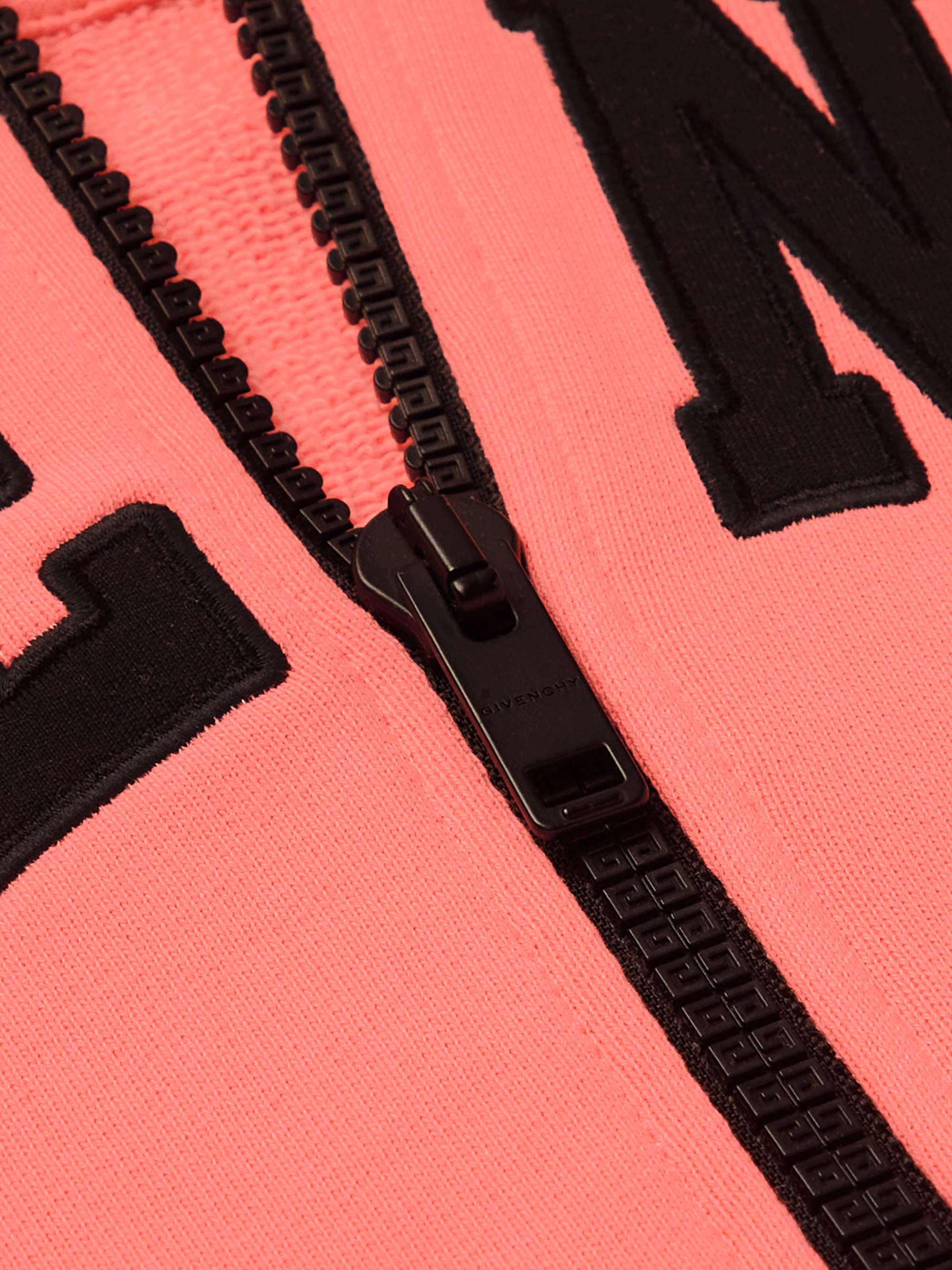 GIVENCHY Logo-Embroidered Cotton-Jersey Zip-Up Hoodie