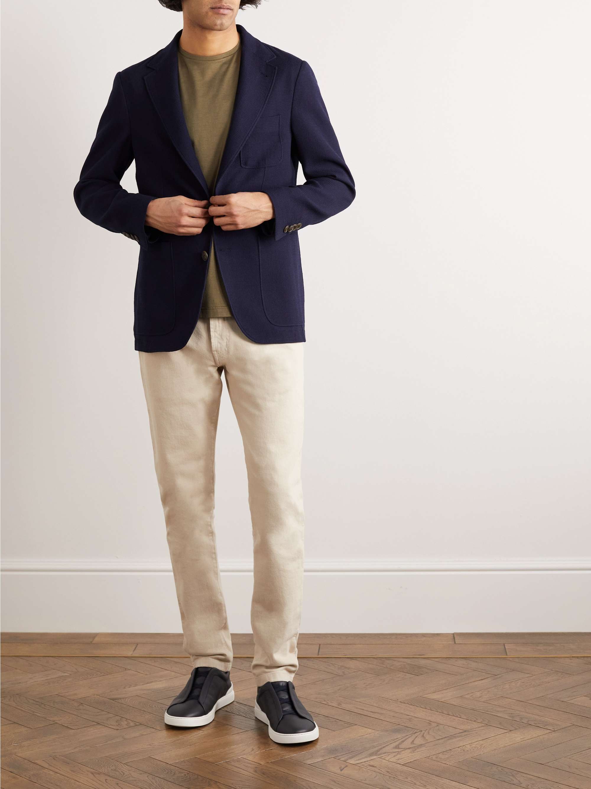 CANALI SlimFit Unstructured WaffleKnit Blazer for Men MR PORTER