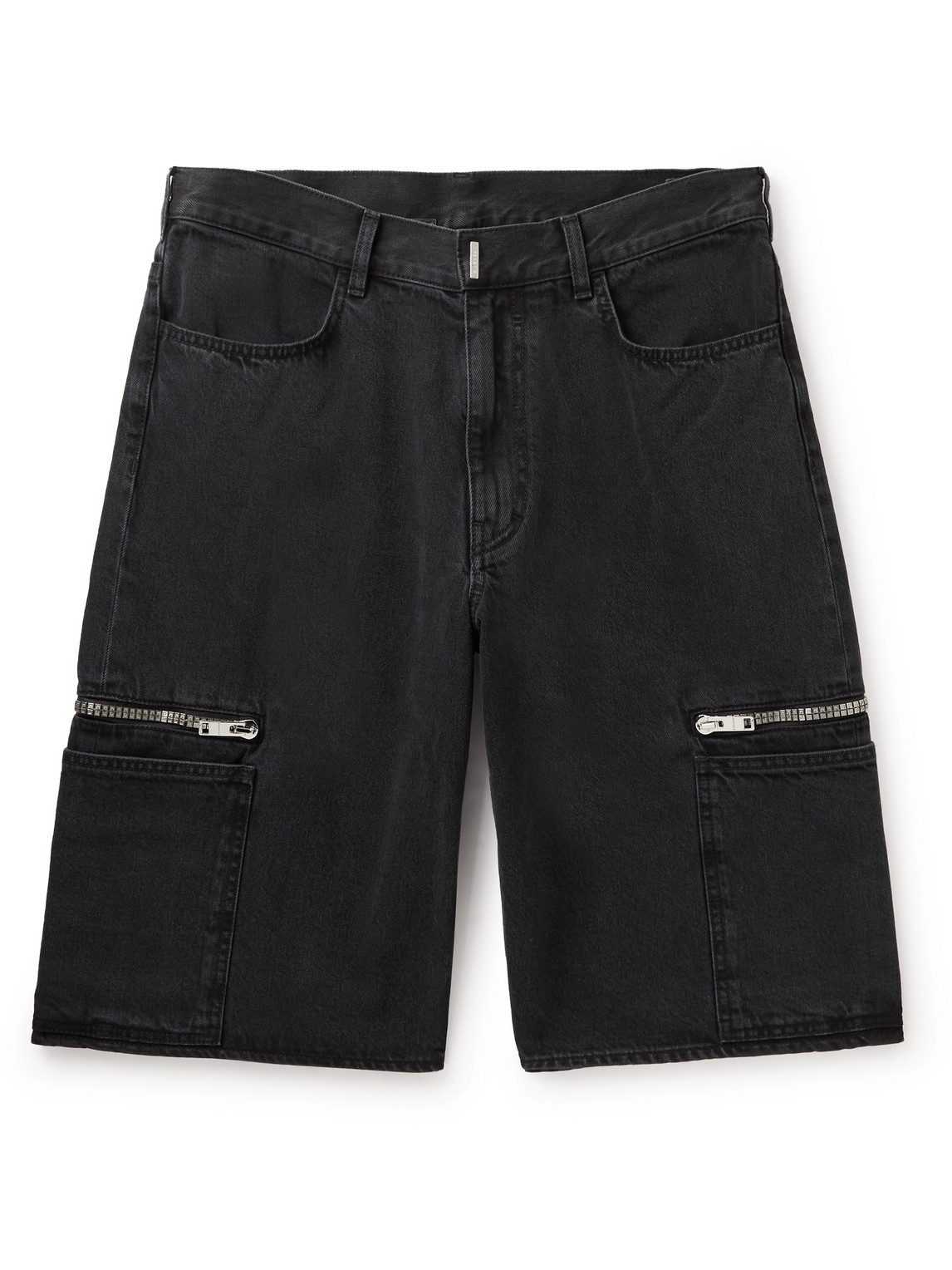 Givenchy Straight-leg Denim Cargo Shorts In Black ModeSens