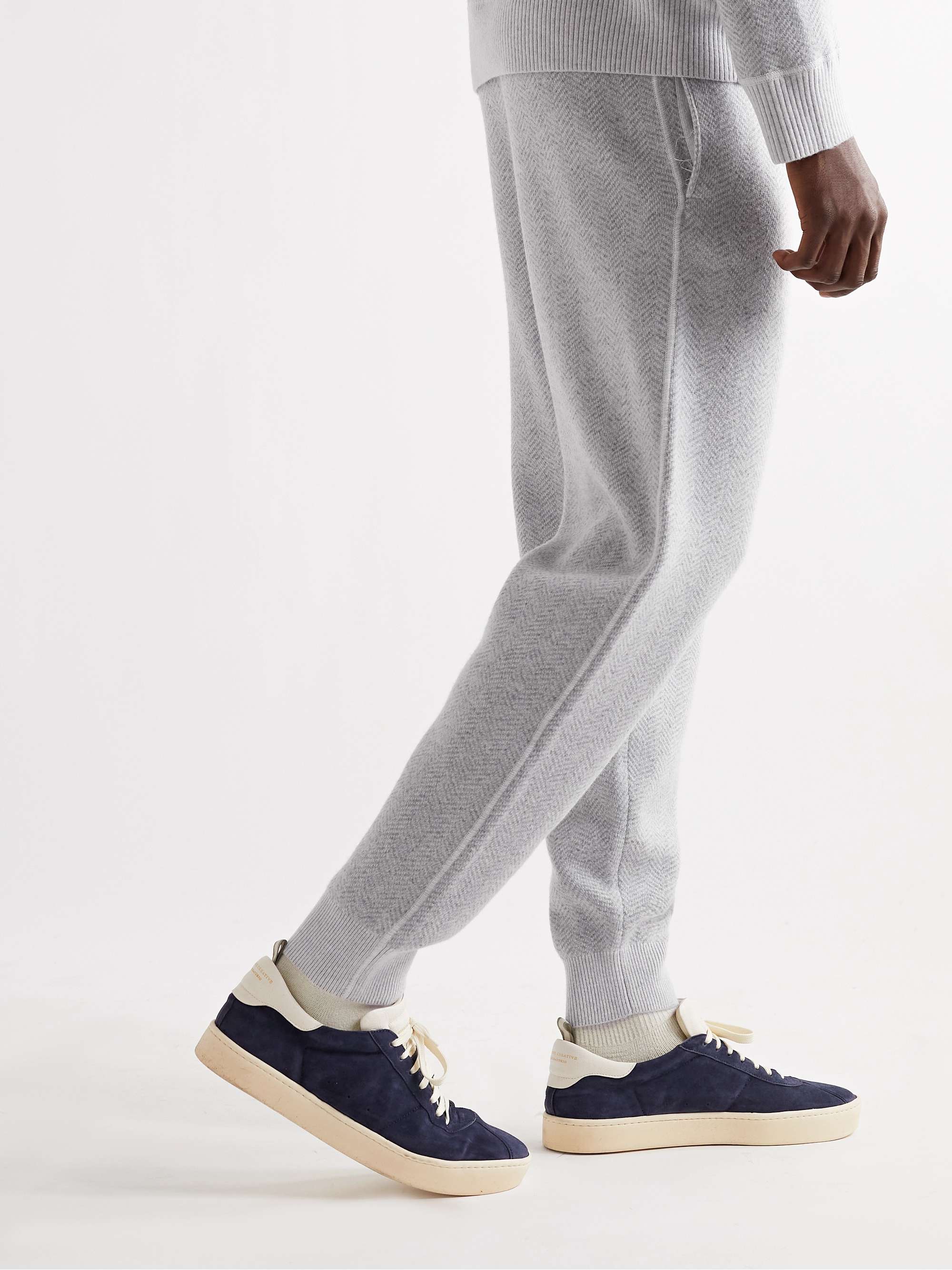 THEORY Alcos Tapered Herringbone Wool-Blend Sweatpants