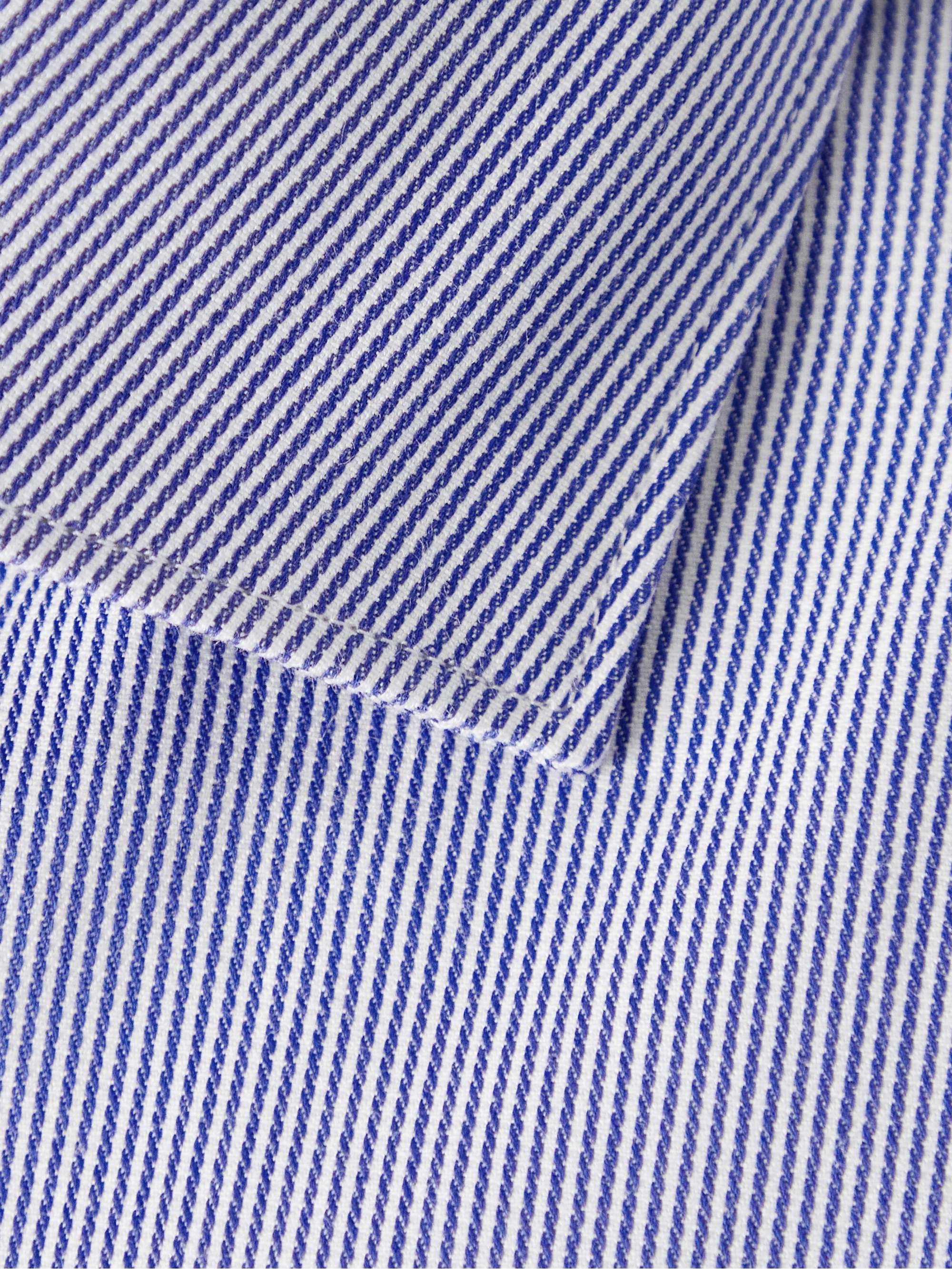 CANALI Cutaway-Collar Striped Impeccabile Cotton-Blend Shirt