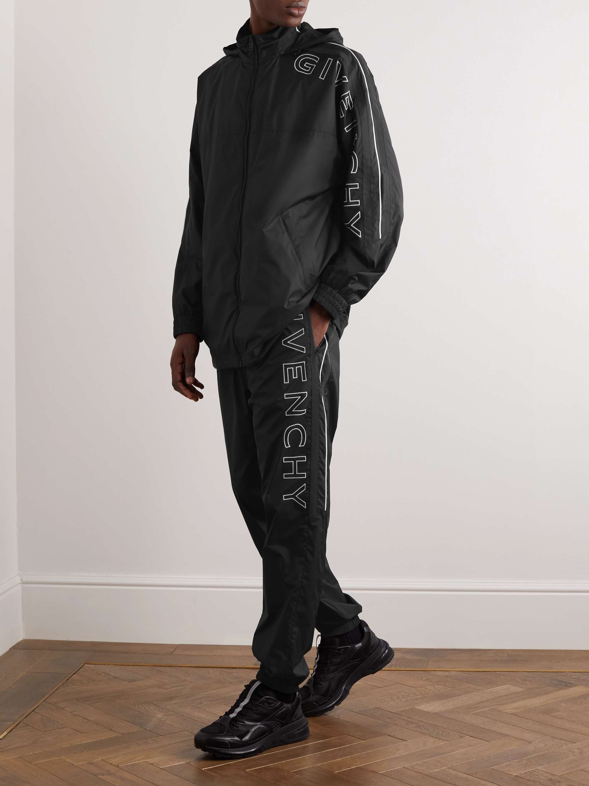 Black X (b).STROY printed twill track pants, Givenchy