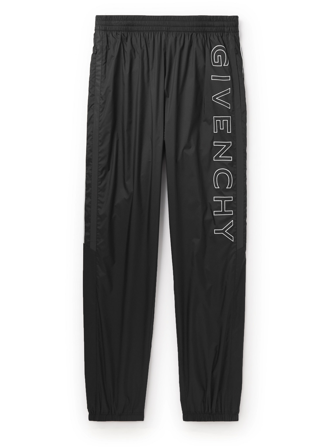GIVENCHY TAPERED LOGO-PRINT SHELL TRACK trousers