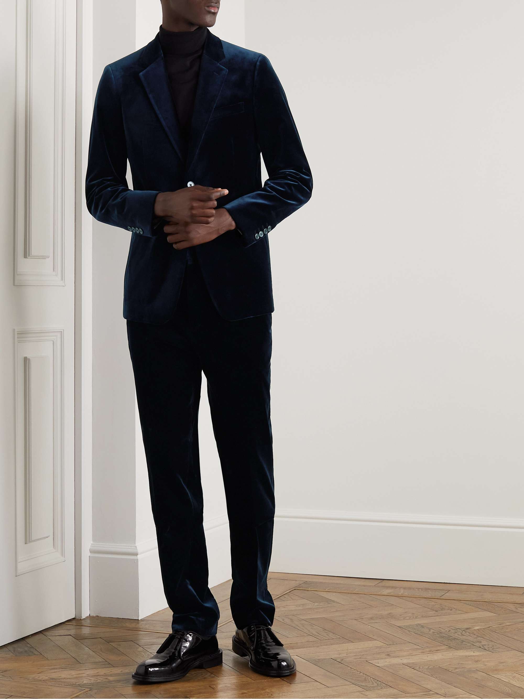 THEORY Slim-Fit Cotton-Blend Velvet Suit Trousers for Men | MR PORTER