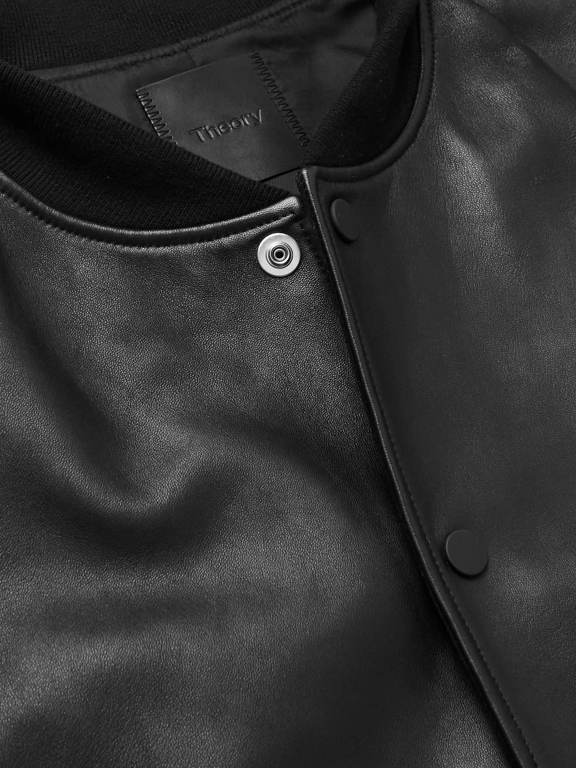 THEORY Varsity SuedeTrimmed Leather Bomber Jacket for Men MR PORTER