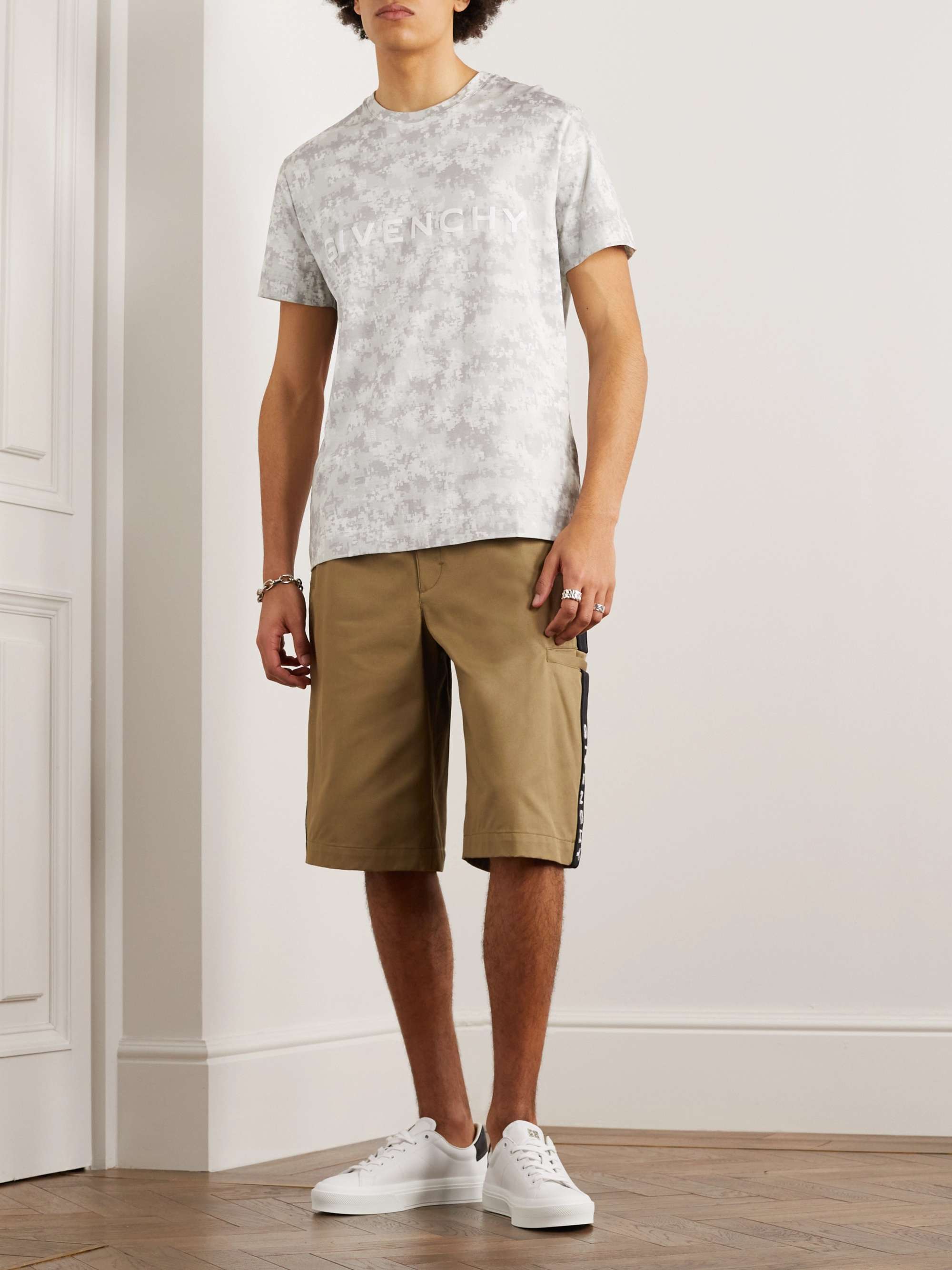 GIVENCHY Camouflage Logo-Print Cotton-Jersey T-Shirt for Men | MR PORTER