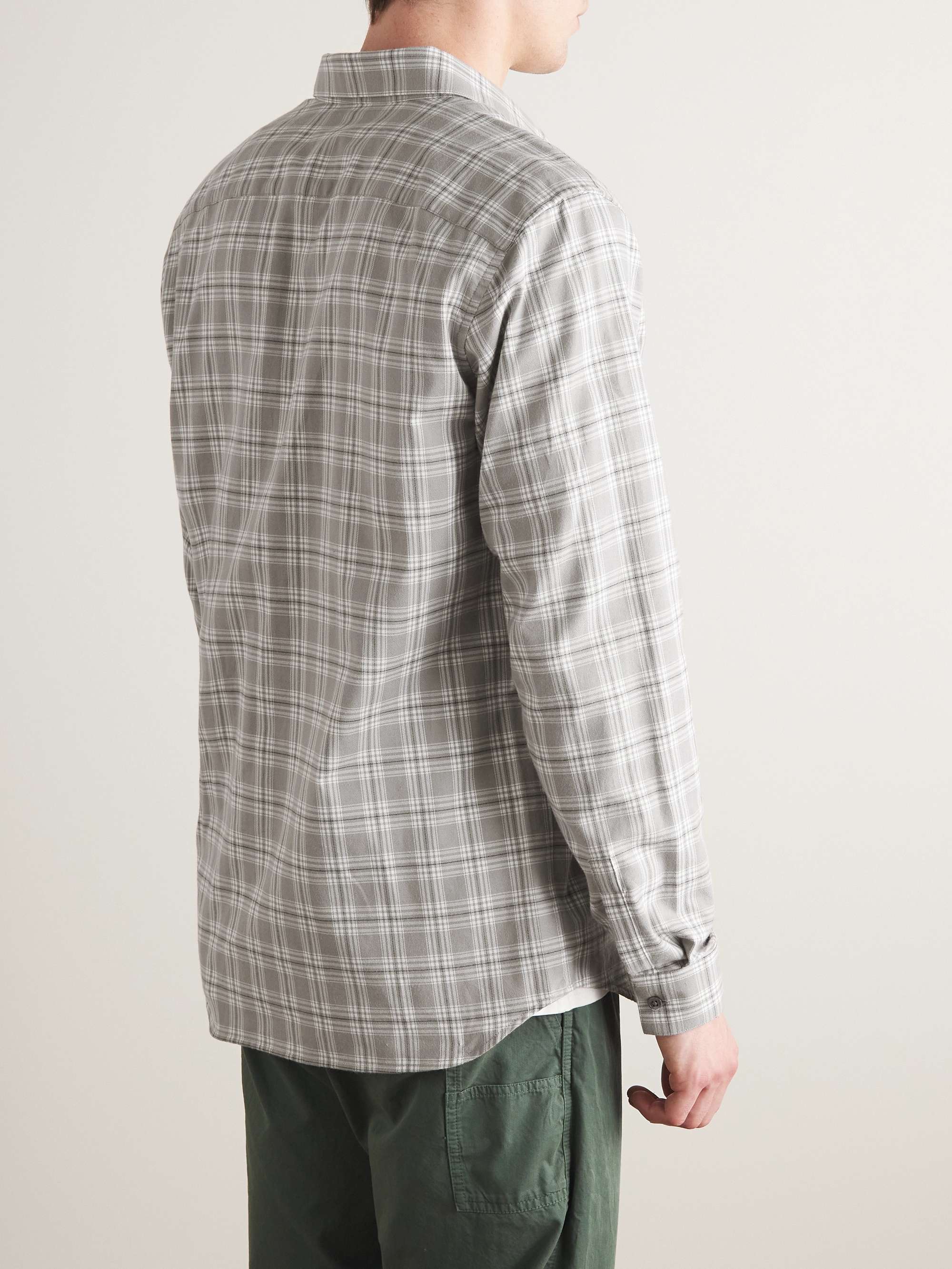 THEORY Irving Checked Cotton Shirt