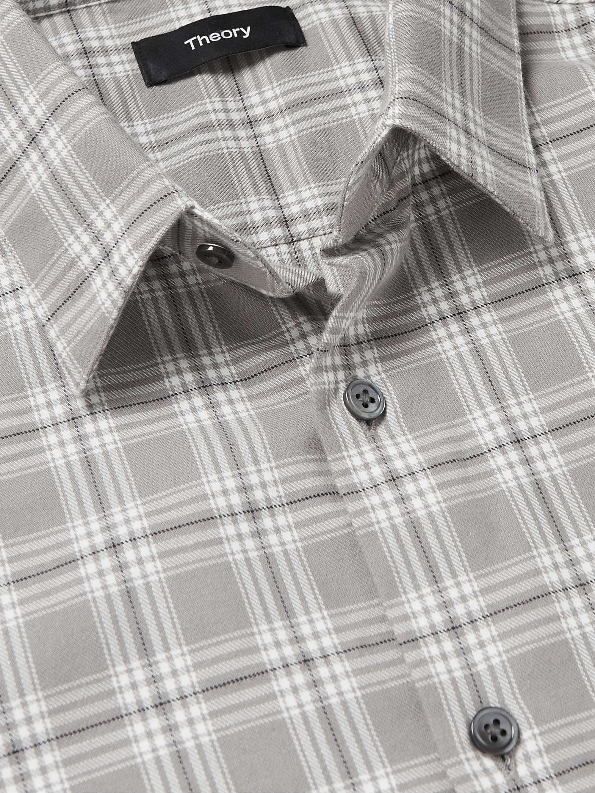 THEORY Irving Checked Cotton Shirt