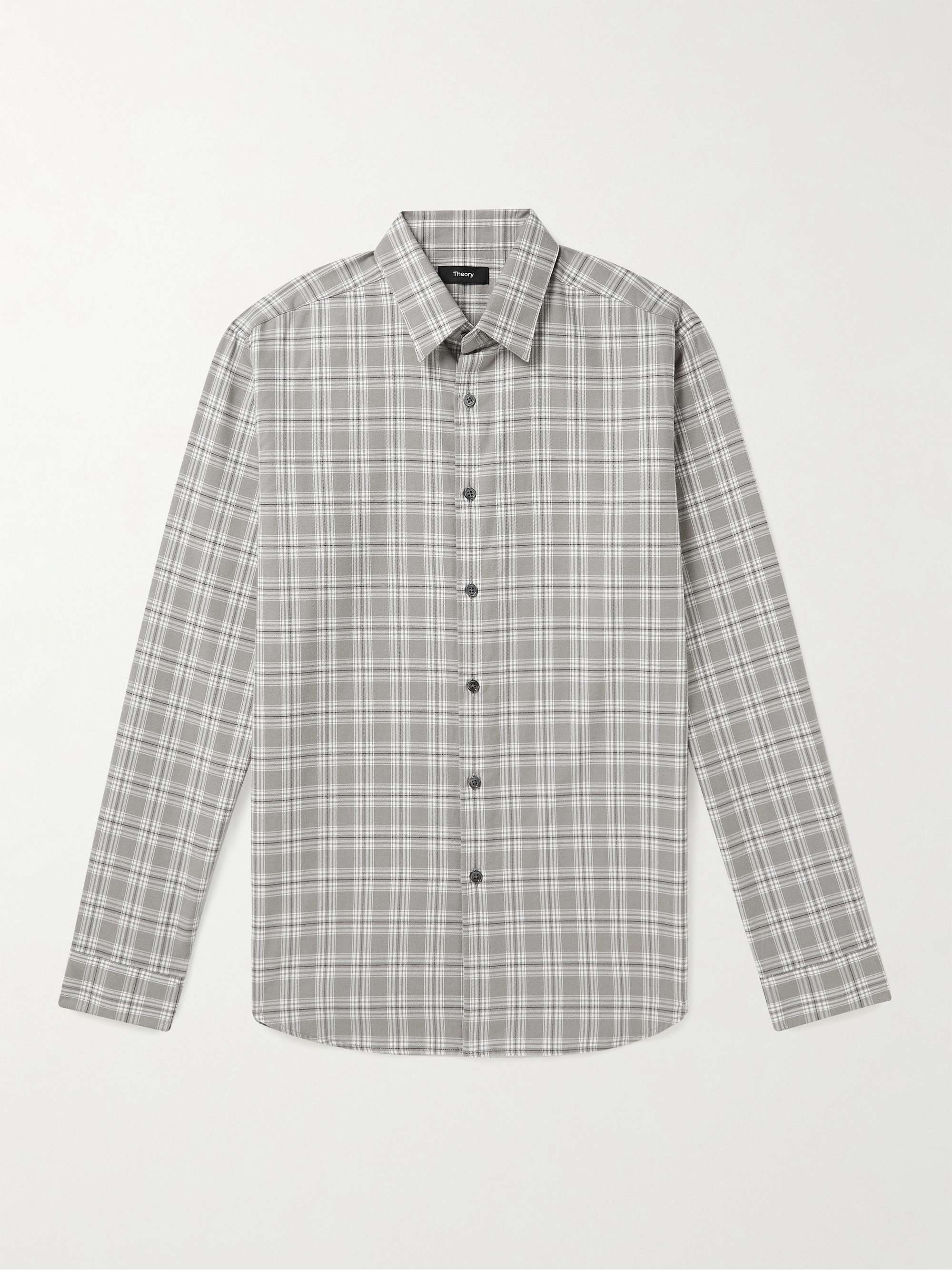 THEORY Irving Checked Cotton Shirt