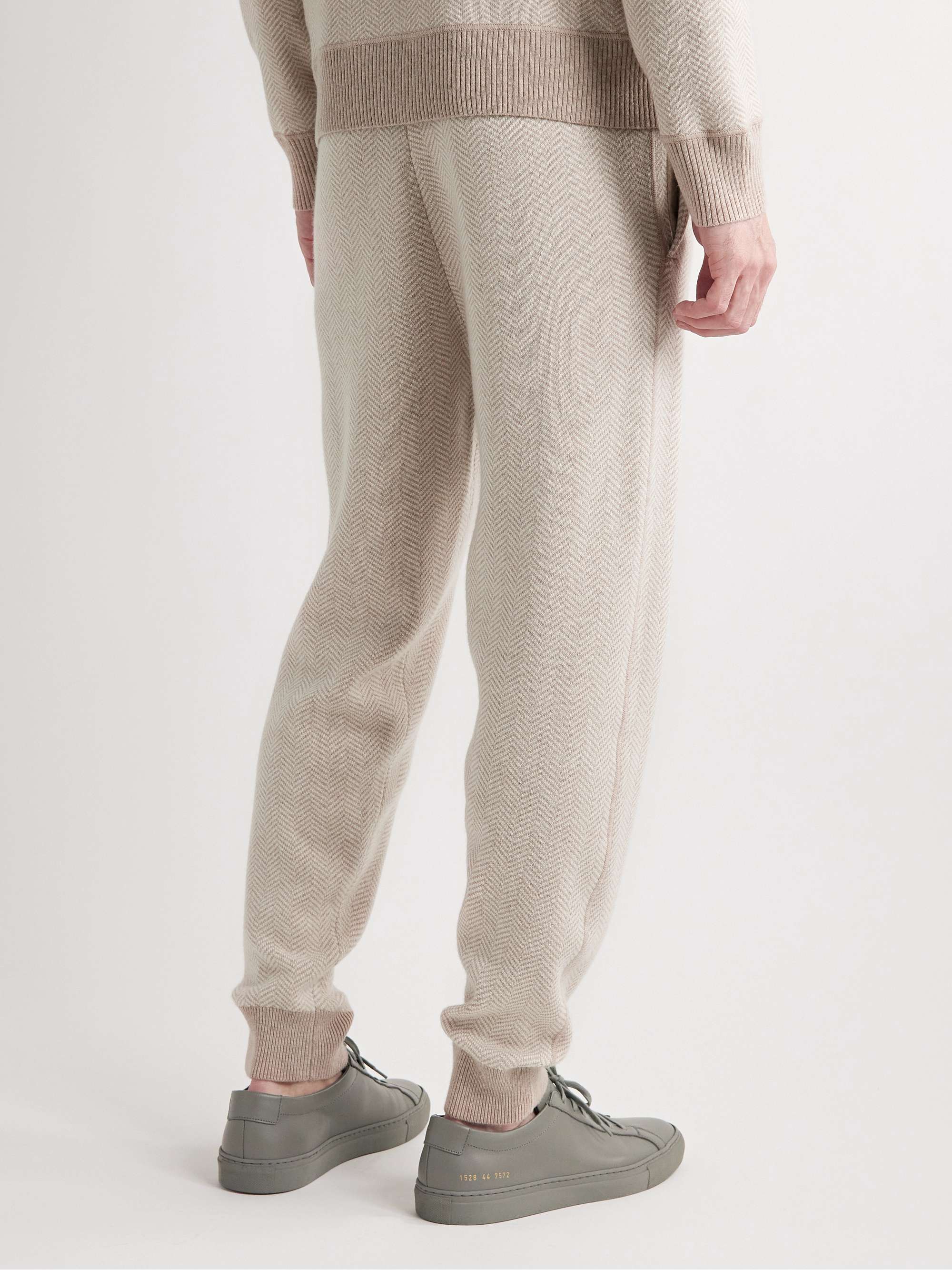 THEORY Alcos Tapered Herringbone Wool-Blend Sweatpants