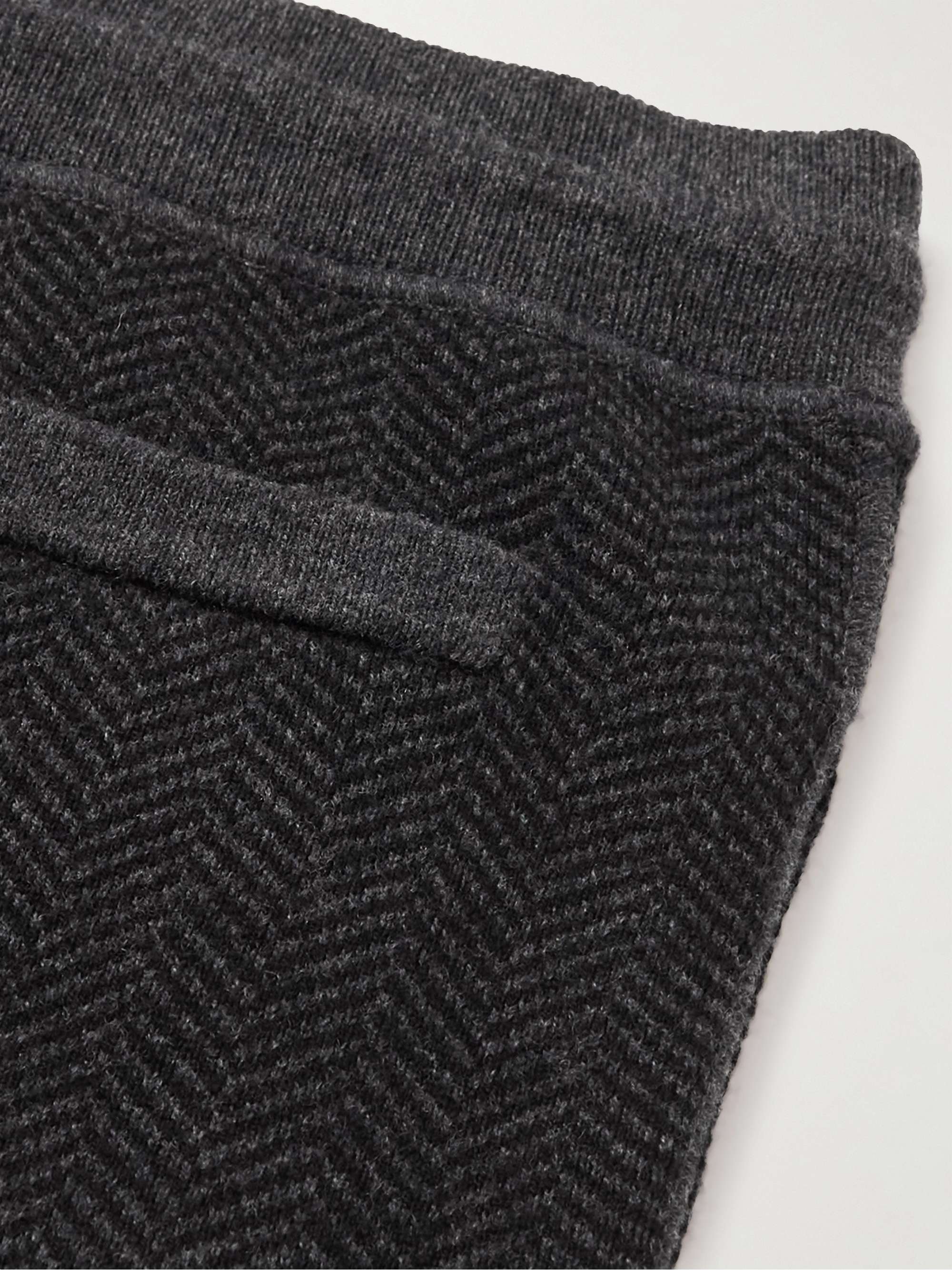 THEORY Alcos Tapered Herringbone Wool-Blend Sweatpants