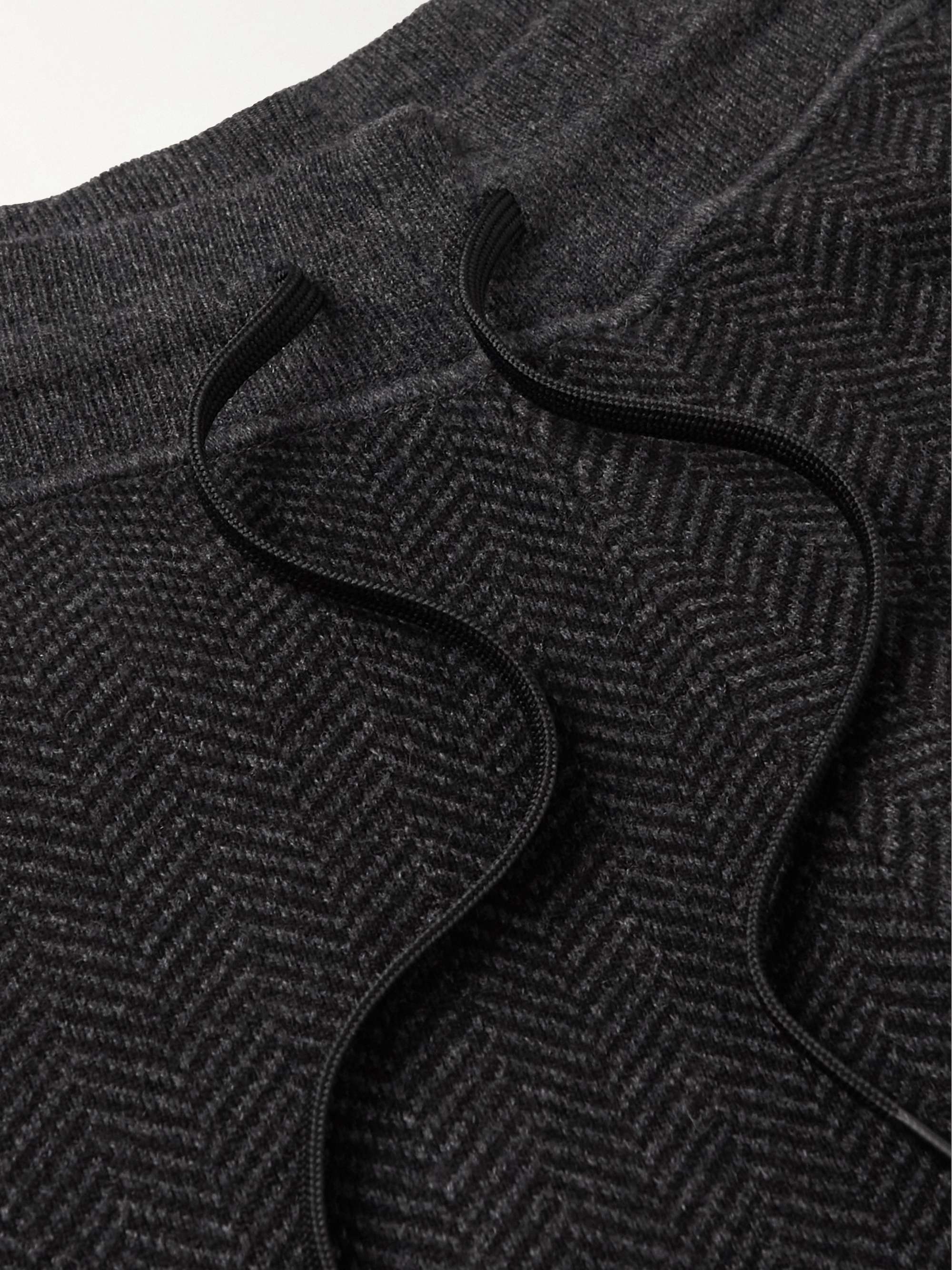 THEORY Alcos Tapered Herringbone Wool-Blend Sweatpants