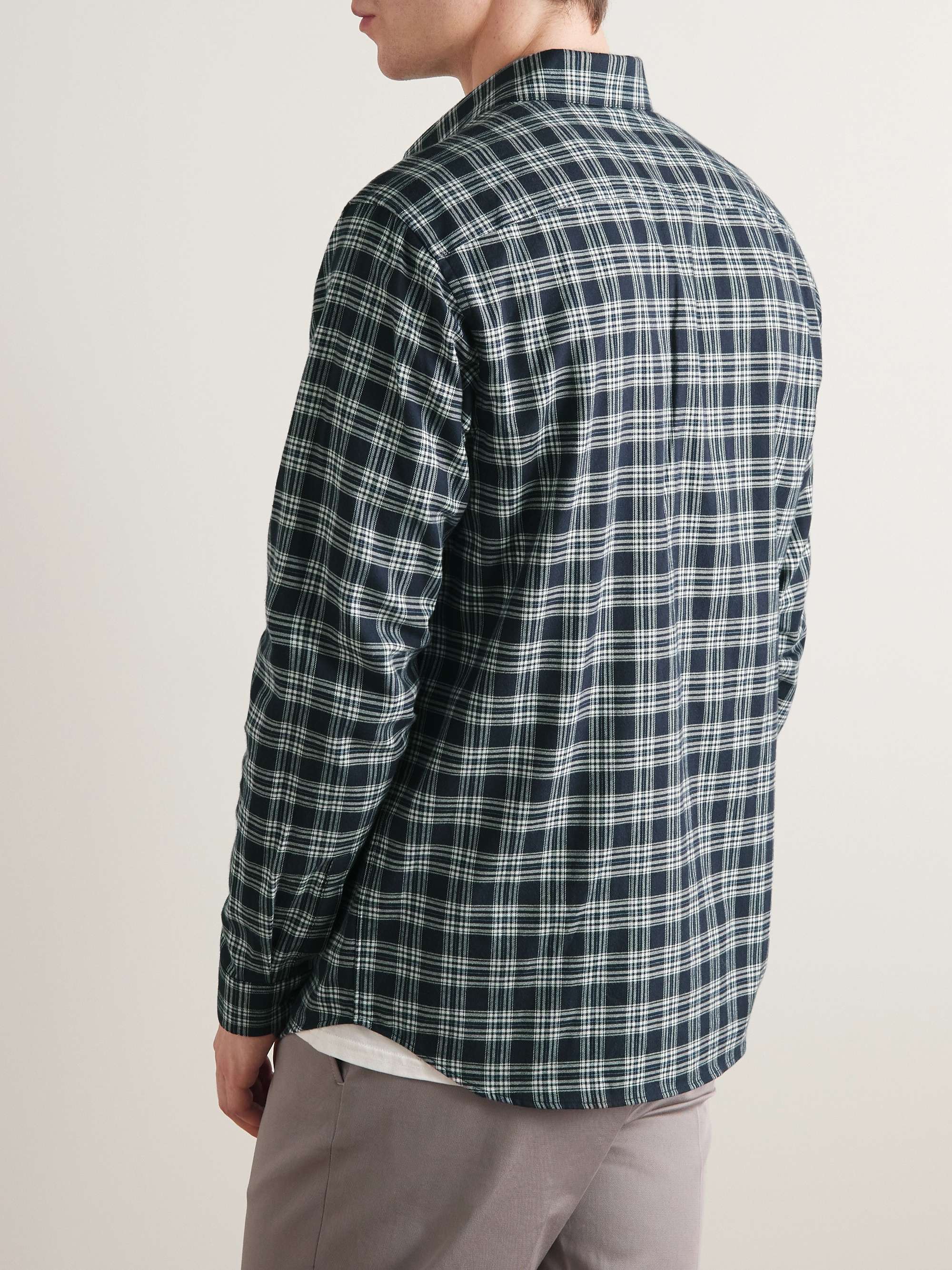 THEORY Irving Checked Cotton Shirt