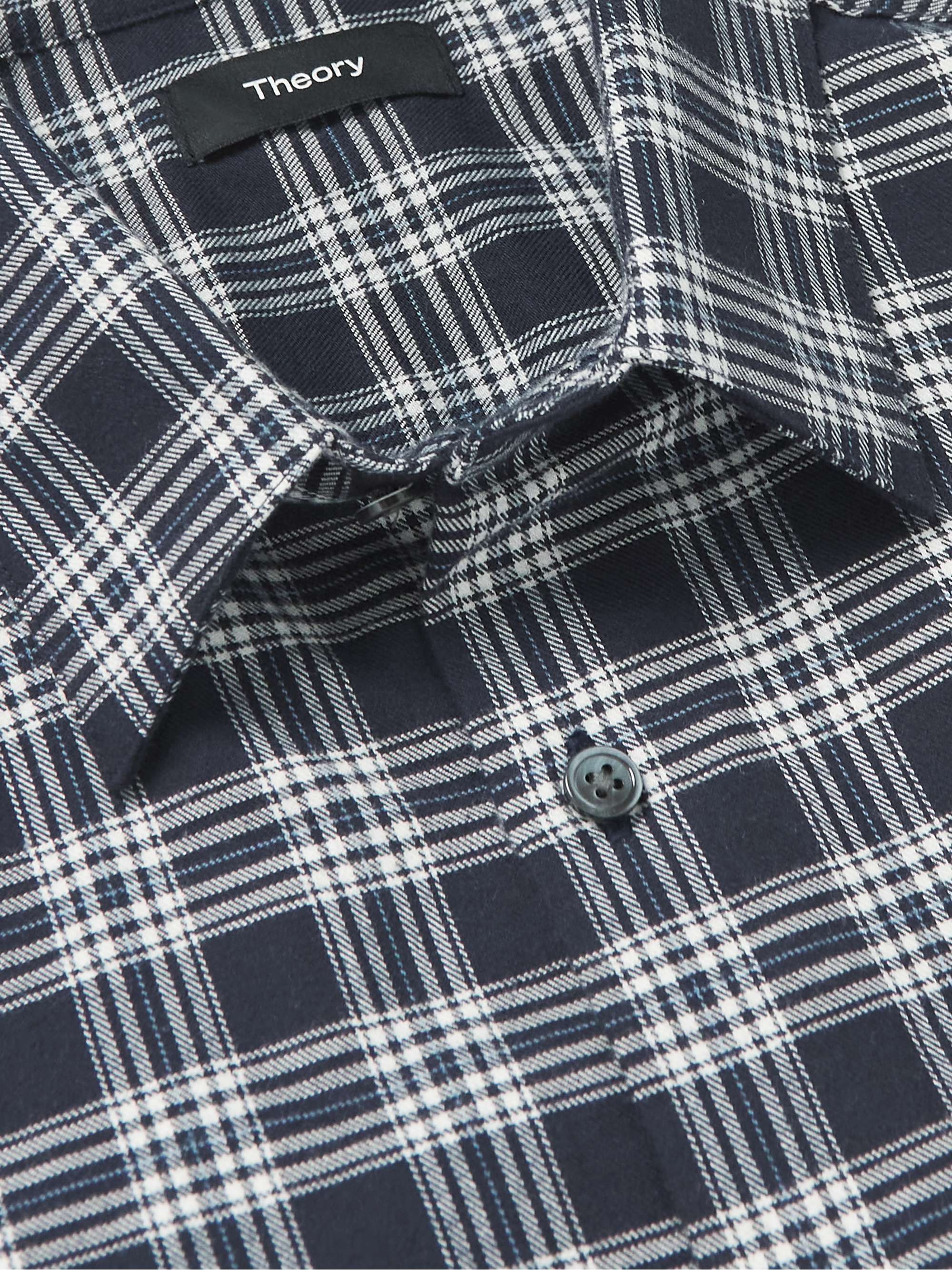 THEORY Irving Checked Cotton Shirt