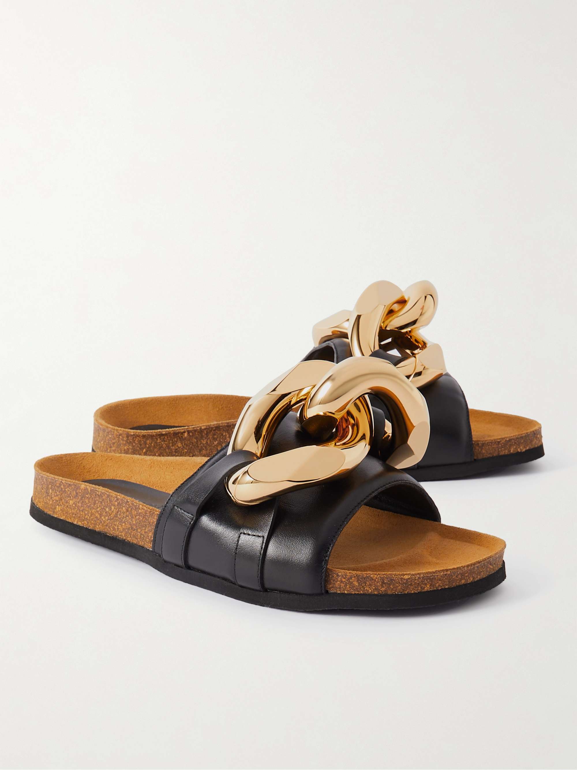JW ANDERSON Chain-Embellished Leather Sandals