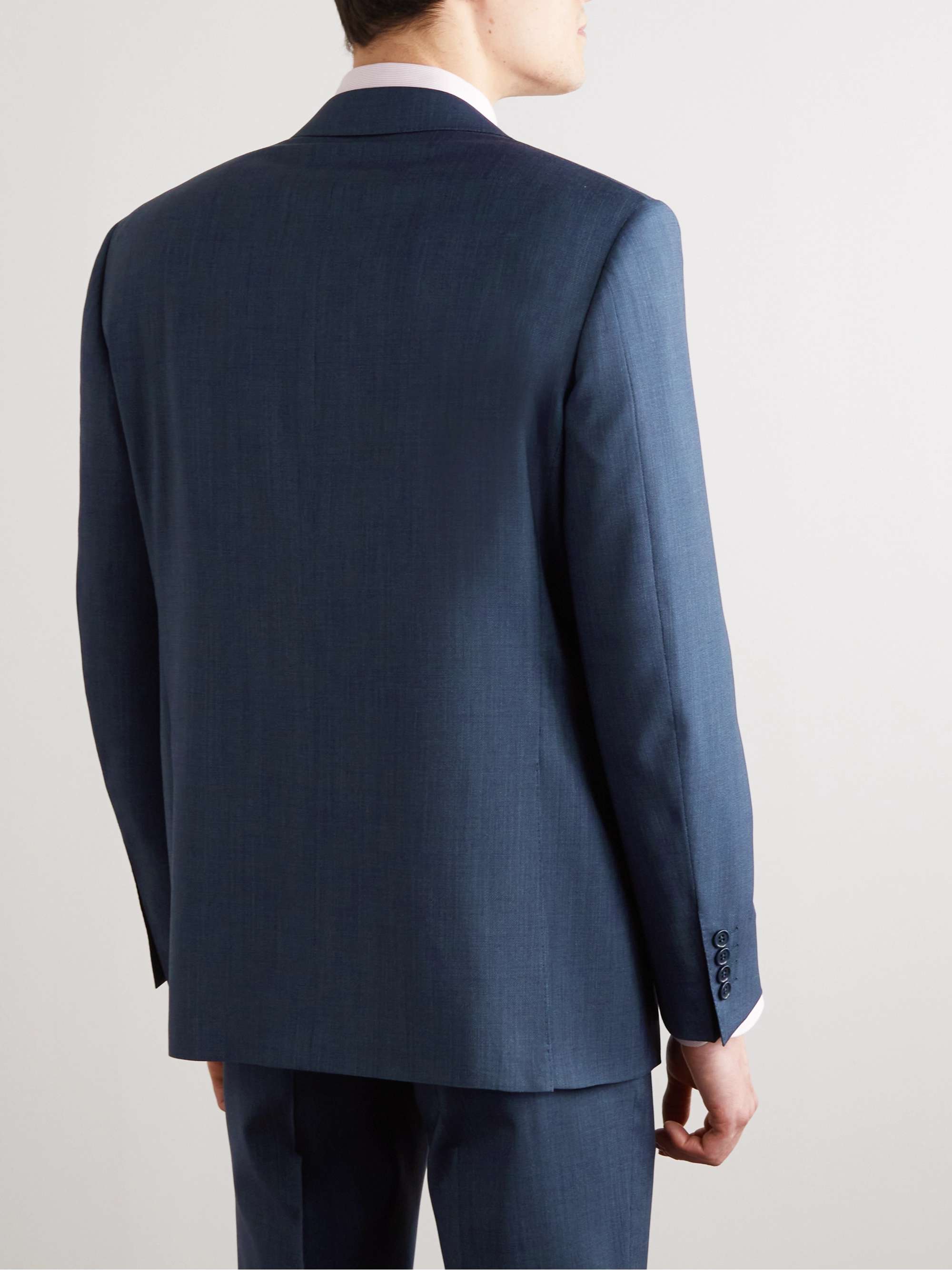 CANALI Super 130s Unstructured Wool and Cotton-Blend Suit Jacket