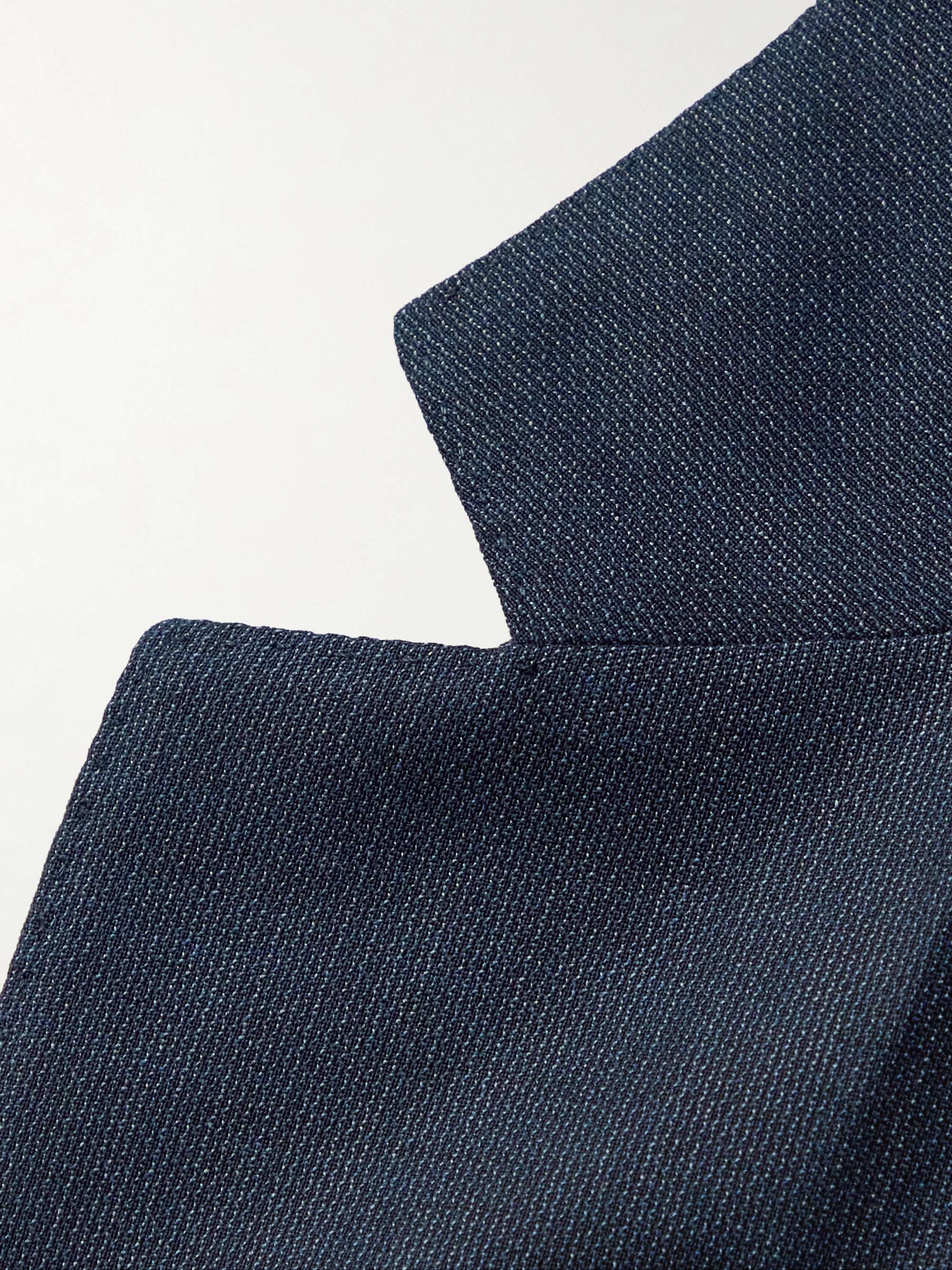 CANALI Super 130s Unstructured Wool and Cotton-Blend Suit Jacket