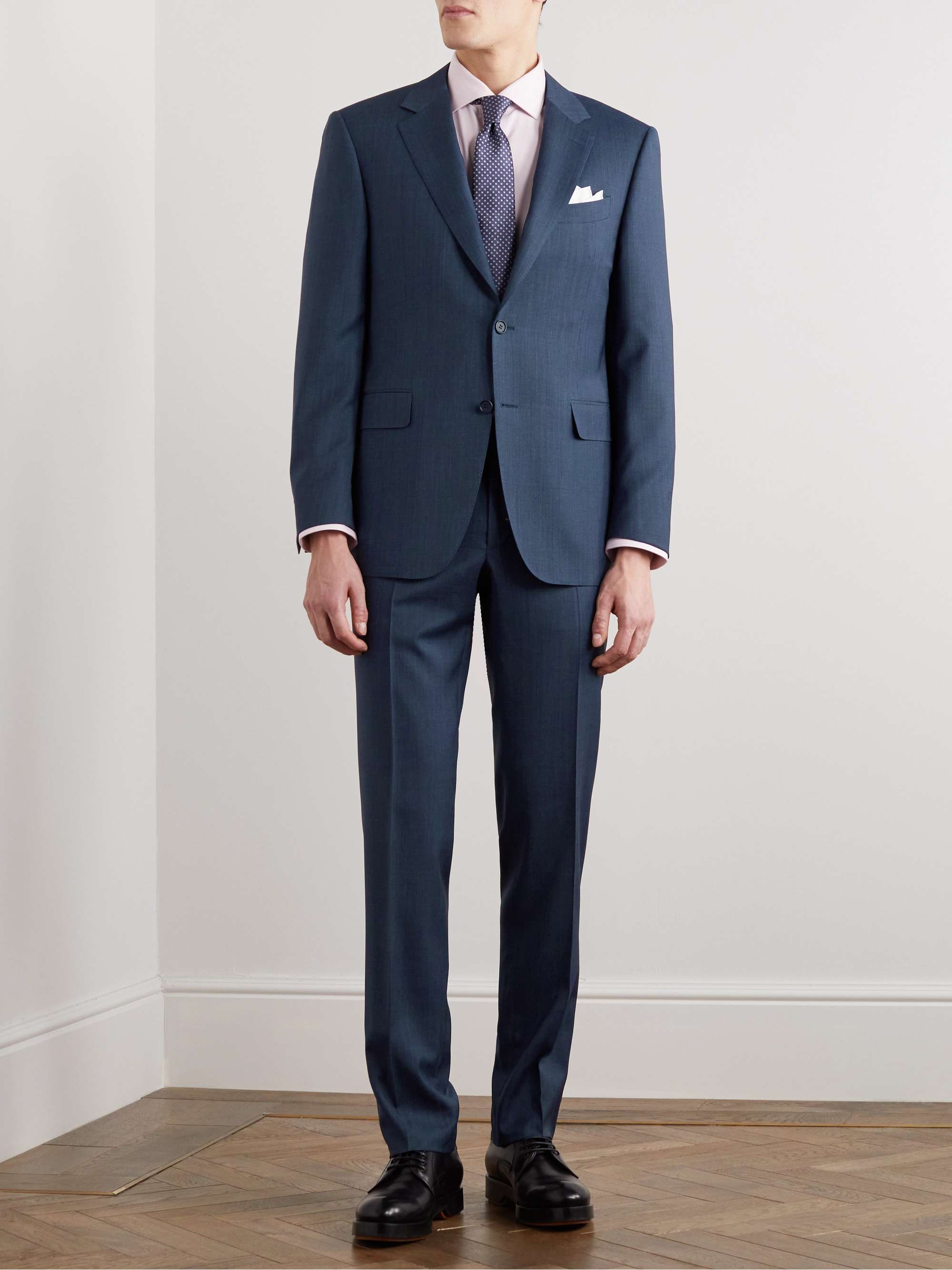 CANALI Super 130s Unstructured Wool and Cotton-Blend Suit Jacket