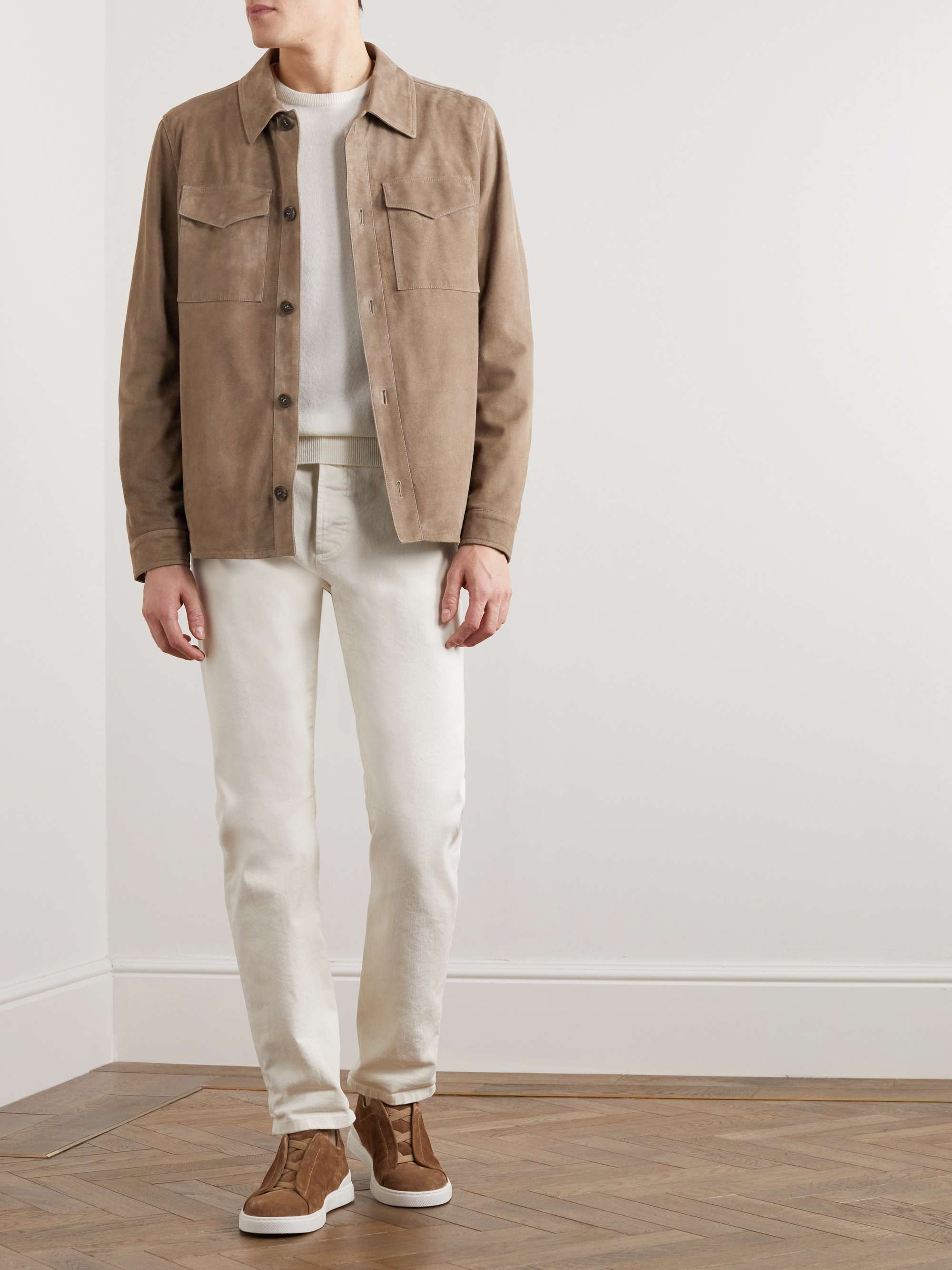 CANALI Suede Trucker Jacket for Men | MR PORTER