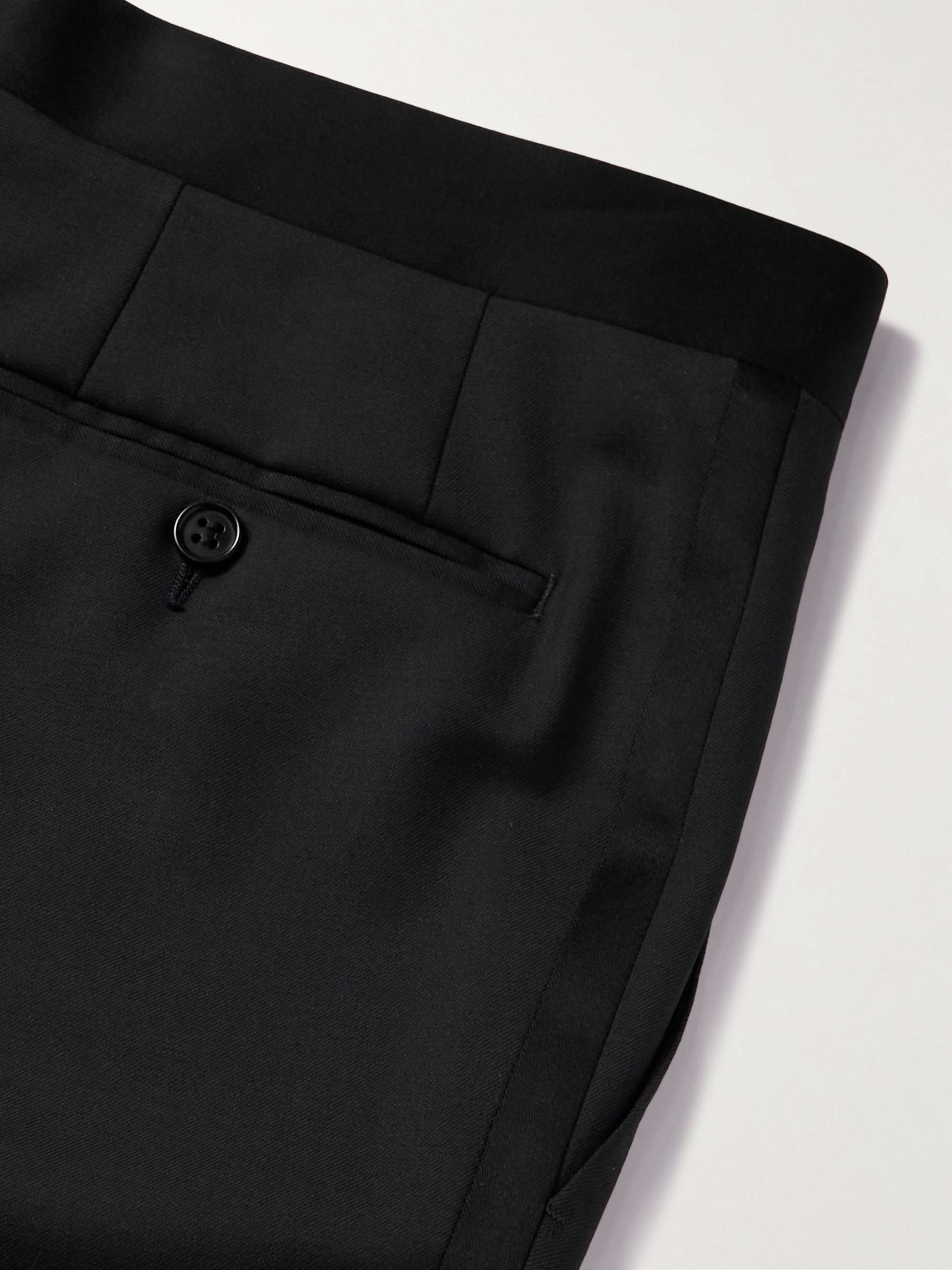CANALI Straight-Leg Striped Wool Tuxedo Trousers