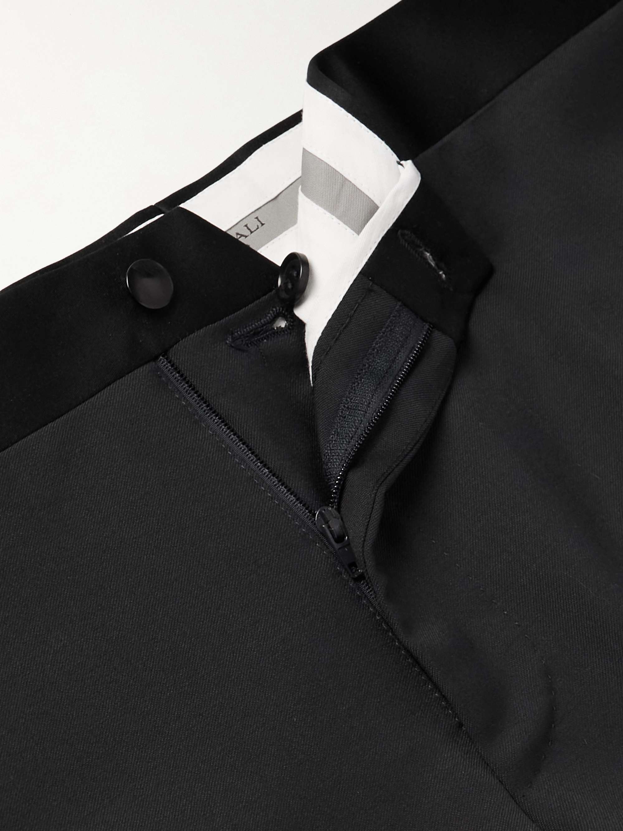 CANALI Straight-Leg Striped Wool Tuxedo Trousers
