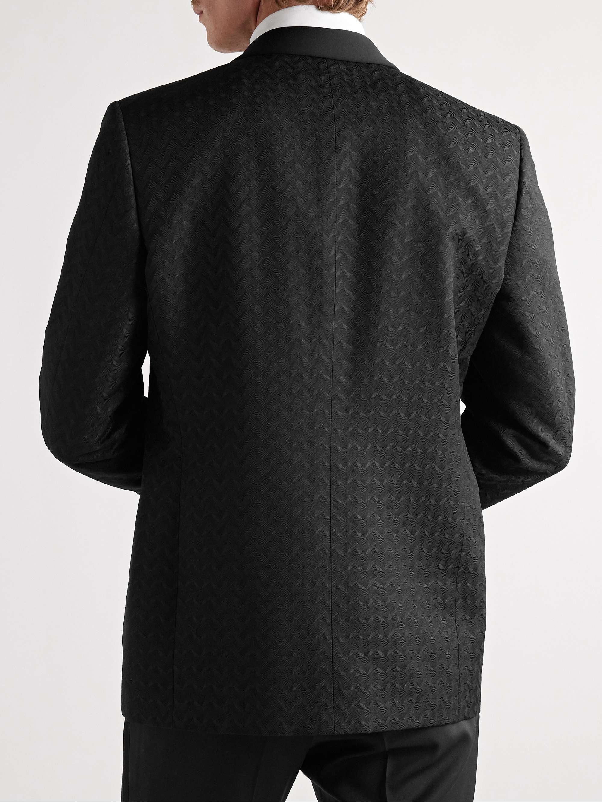 CANALI Slim-Fit Shawl-Collar Satin-Jacquard Tuxedo Jacket