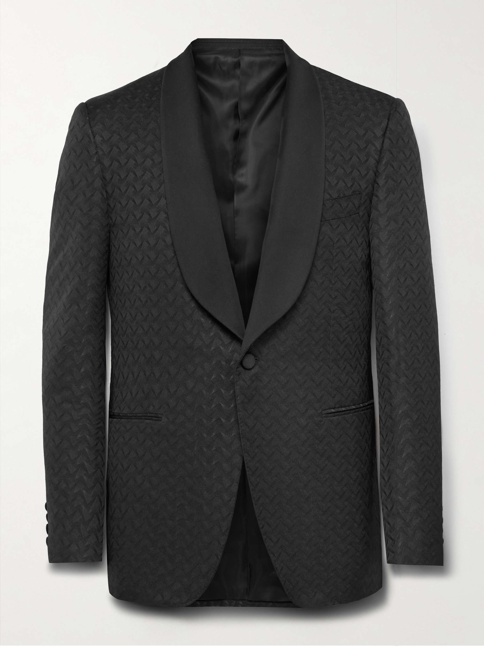 CANALI Slim-Fit Shawl-Collar Satin-Jacquard Tuxedo Jacket