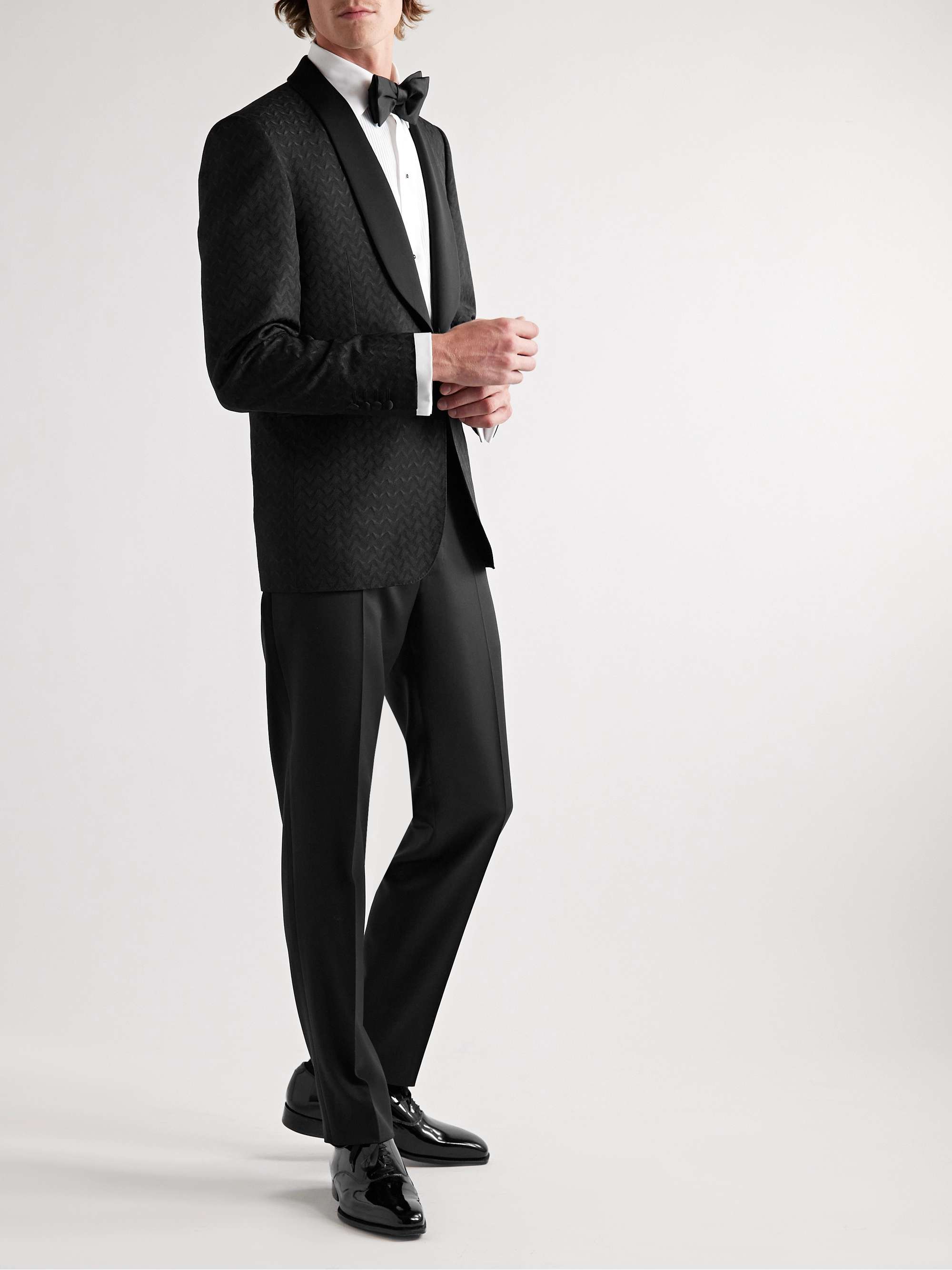 CANALI Slim-Fit Shawl-Collar Satin-Jacquard Tuxedo Jacket